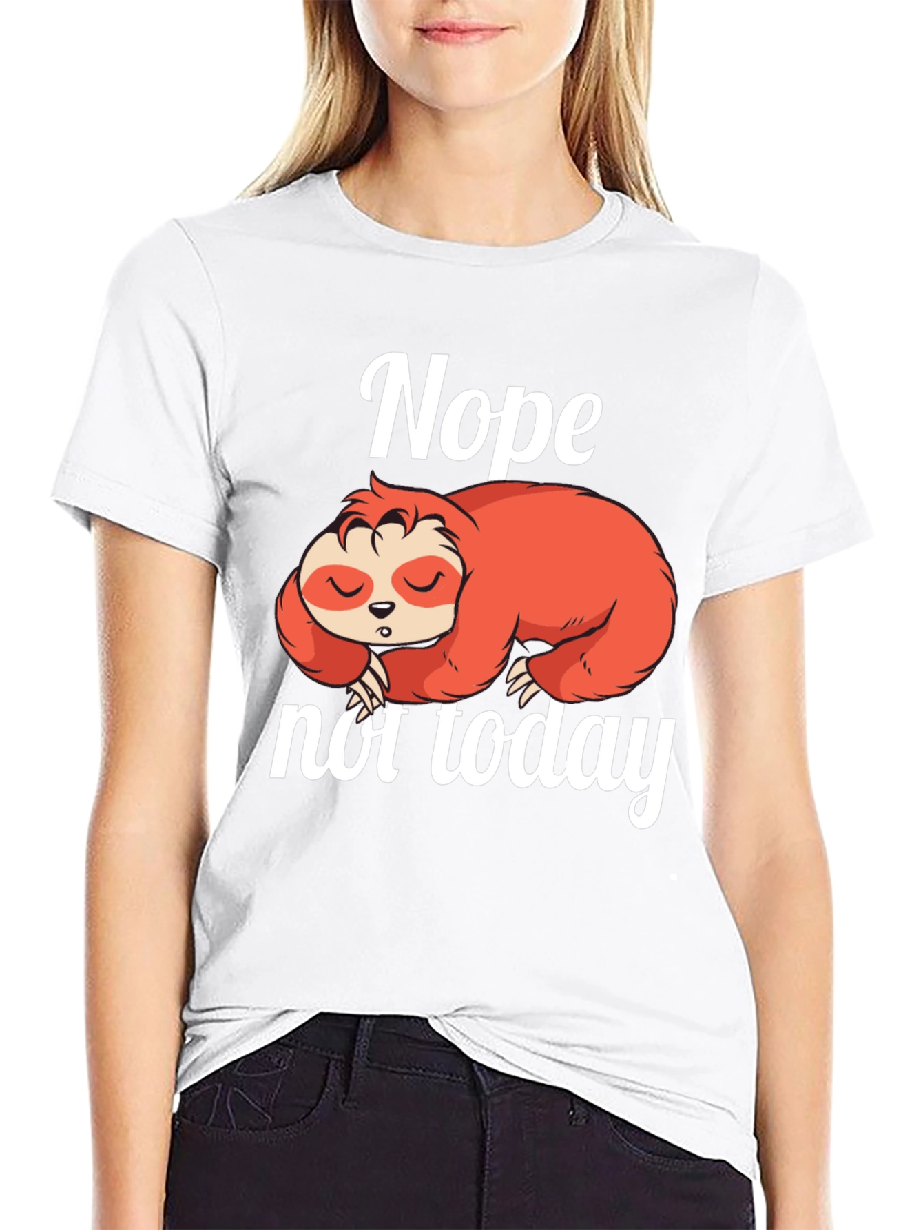 Black Nope Not Today Sloth Graphic Tee - Lazy Day T-Shirt view 9