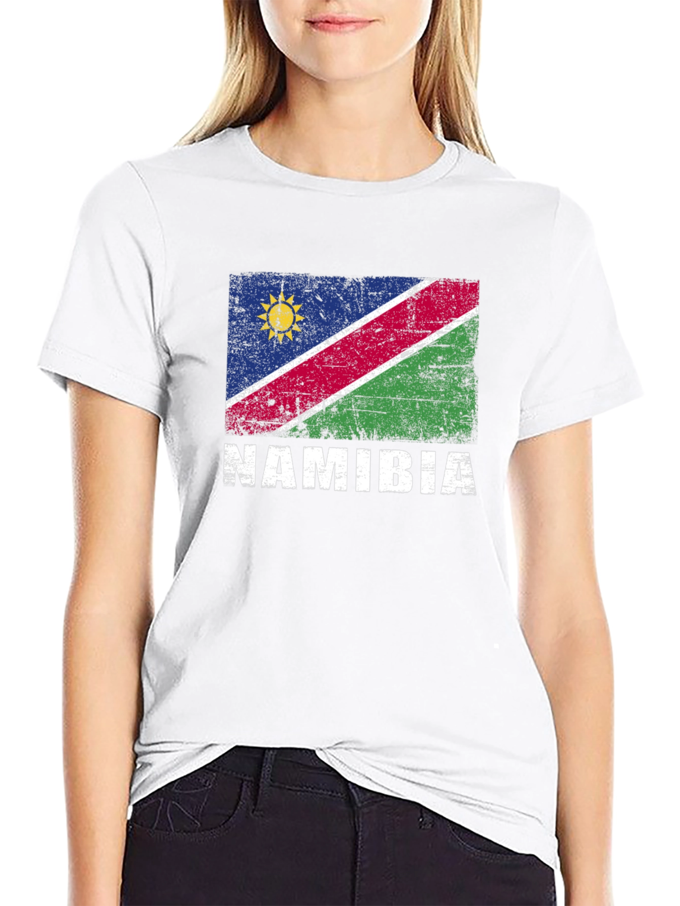 Black Namibia Flag T-Shirt - Vintage Graphic Tee view 9