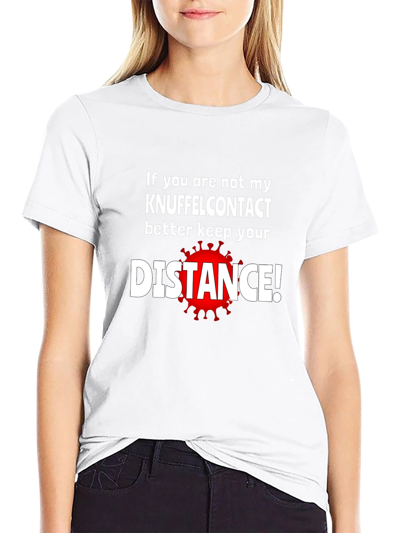 Black Keep Your Distance T-Shirt - Novelty Graphic Tee view 9