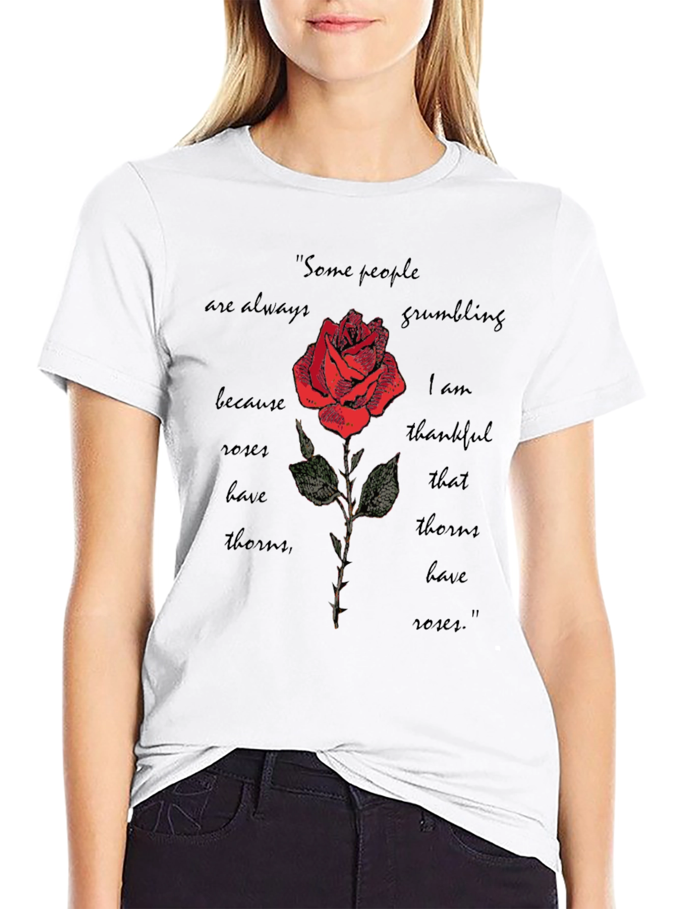 Rose & Thorns T-Shirt: Gratefulness Graphic Tee - 9