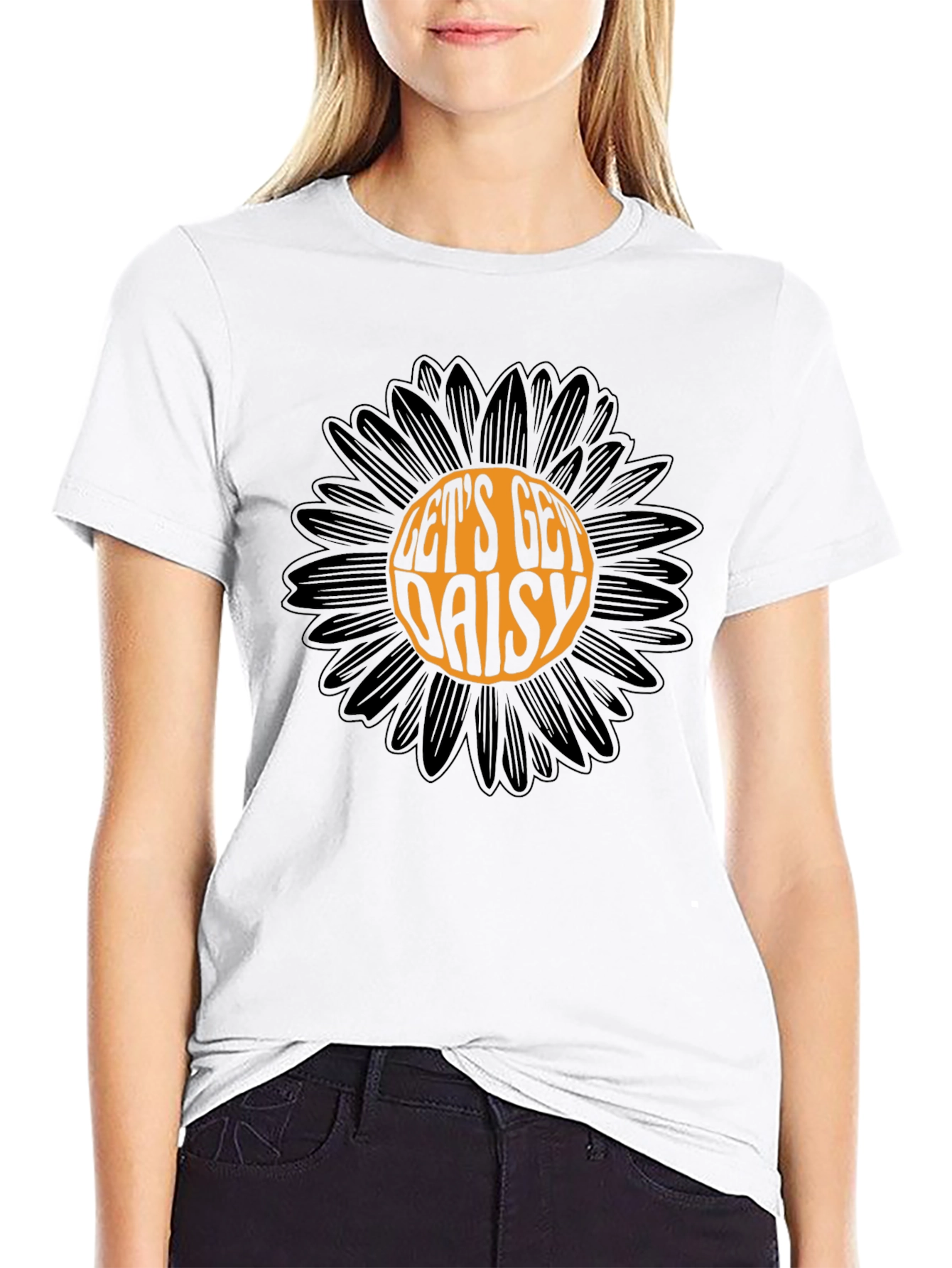 Black Let's Get Daisy Graphic T-Shirt view 9