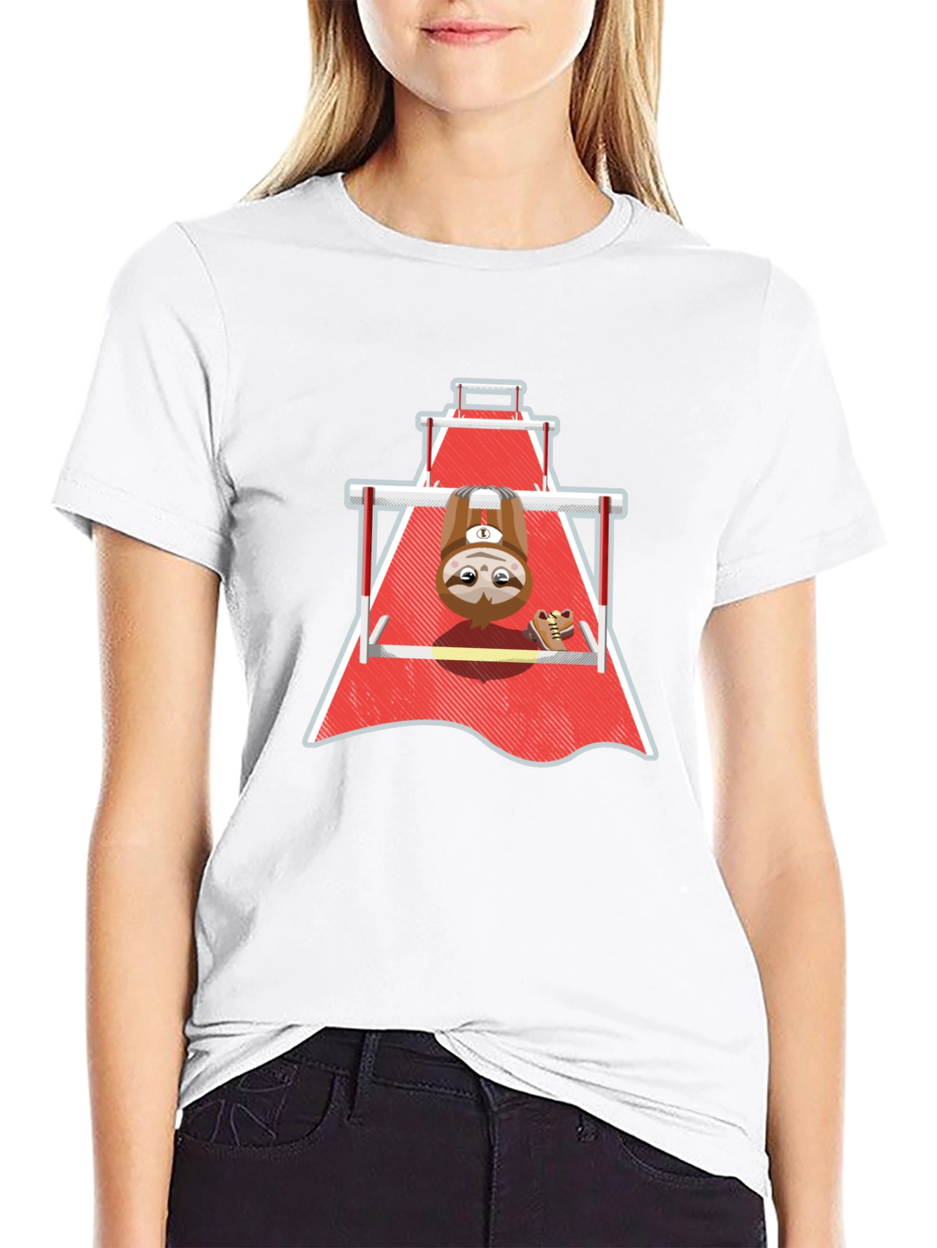 Black Sloth Gymnast T-Shirt - Funny Workout Tee view 9