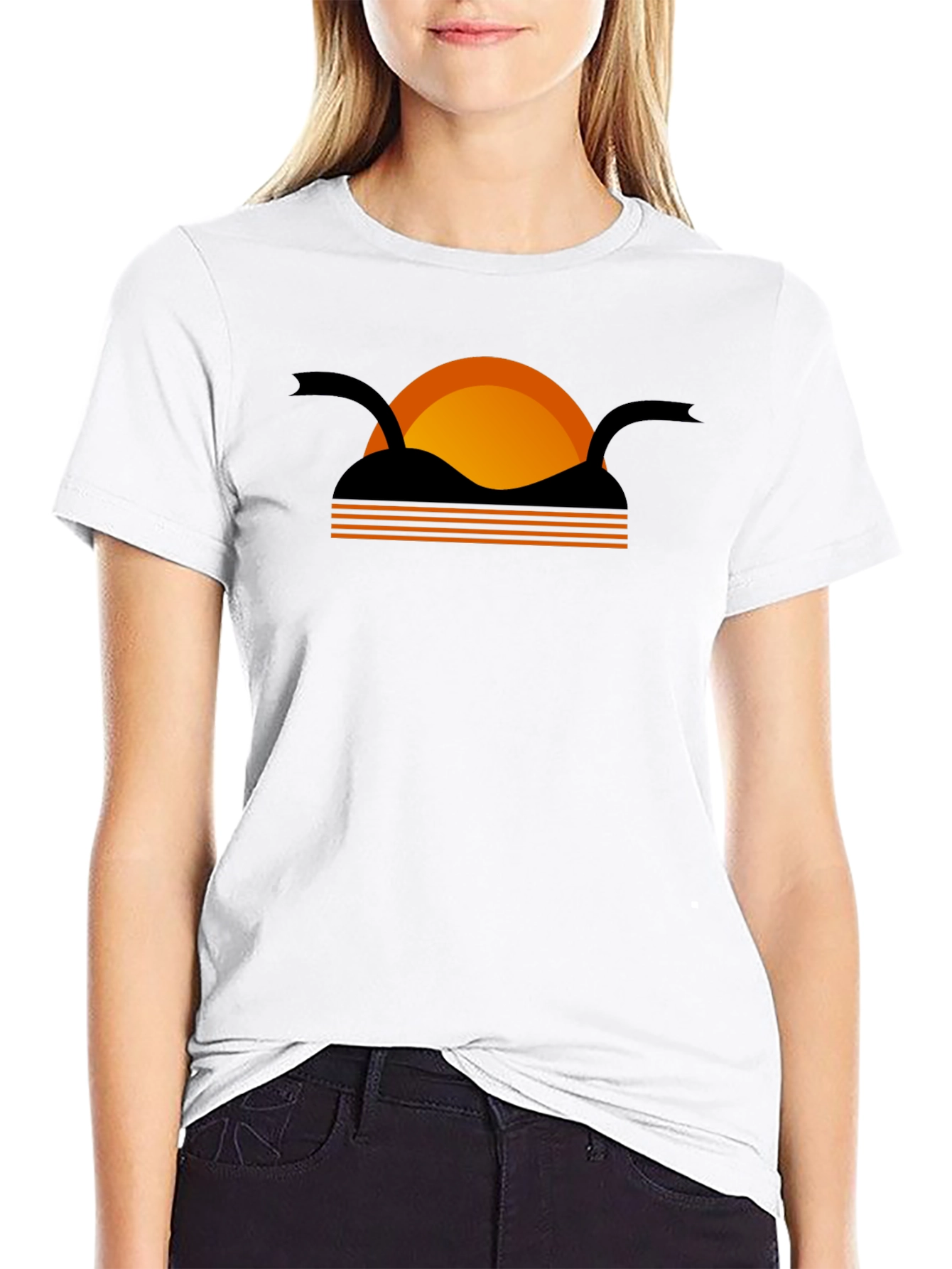 Black Retro Sunset T-Shirt view 9