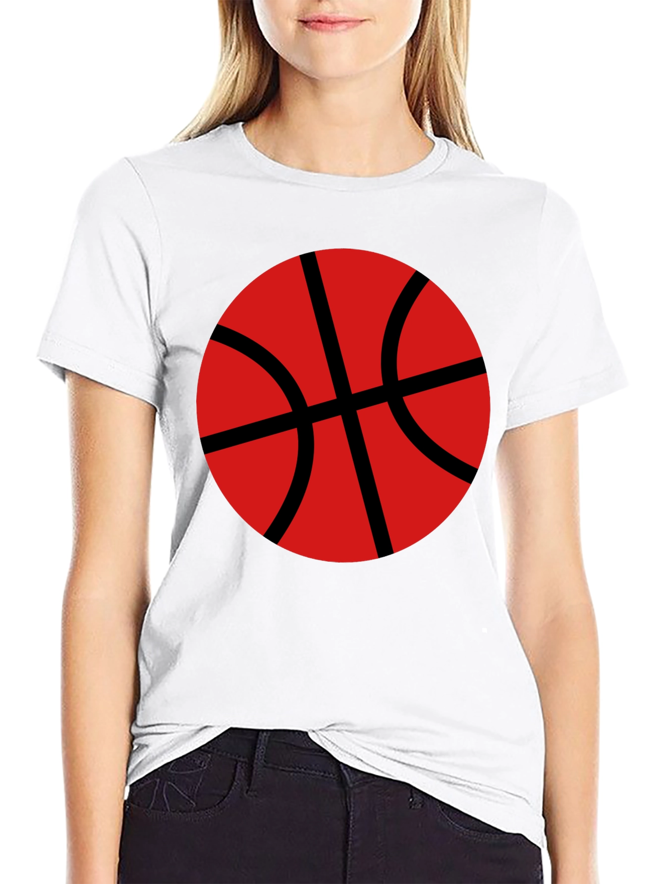 Black Basketball Graphic T-Shirt - Black Cotton Tee view 9