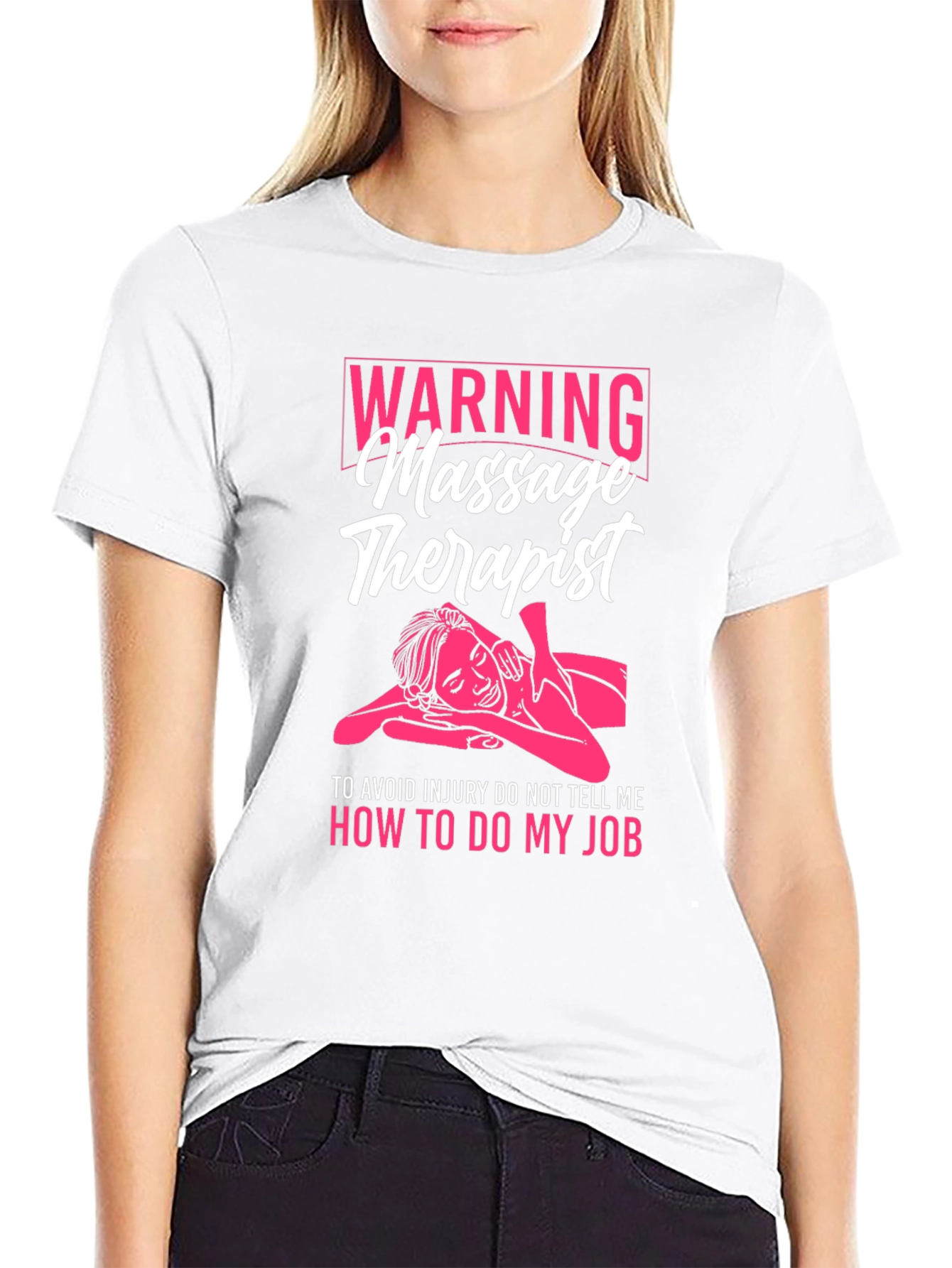 Black Warning Massage Therapist T-Shirt - Funny Gift Idea view 9