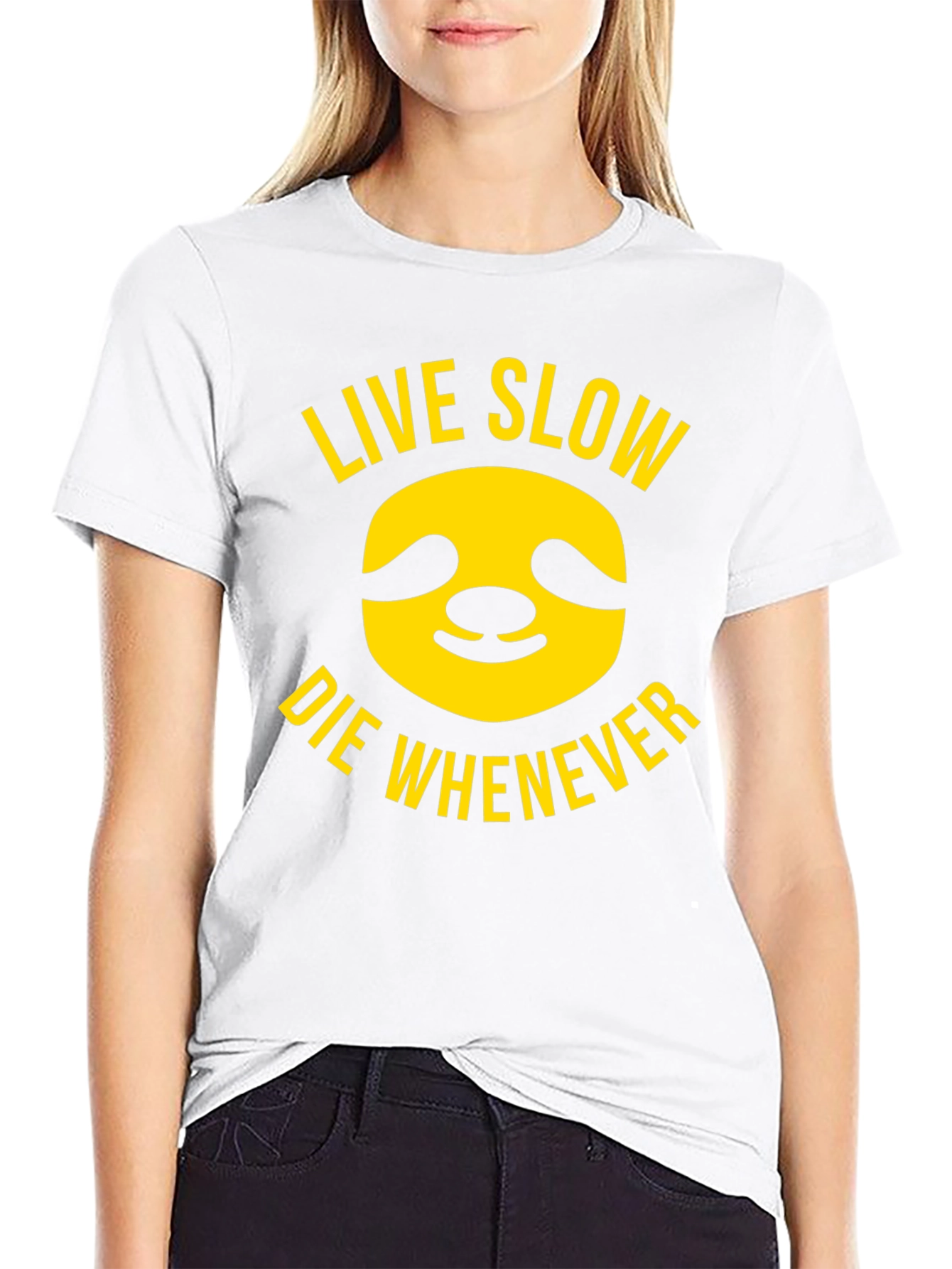 Black Live Slow Sloth T-Shirt - Relaxed Style view 9