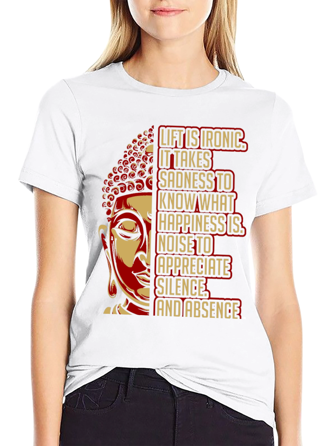 Black Buddha Quote Graphic T-Shirt view 9