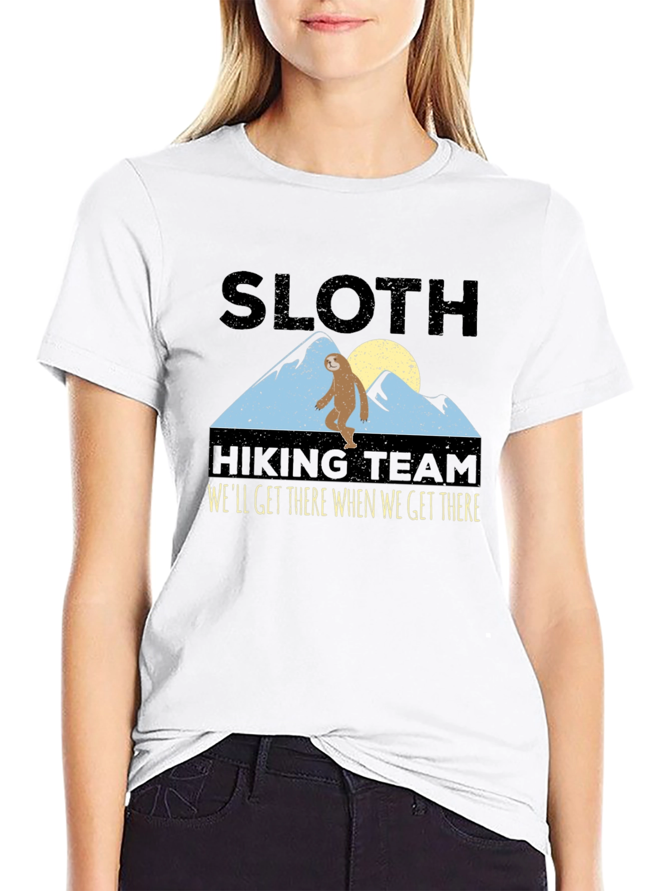 Black Sloth Hiking Team T-Shirt - We'll Get There When We Get There view 9