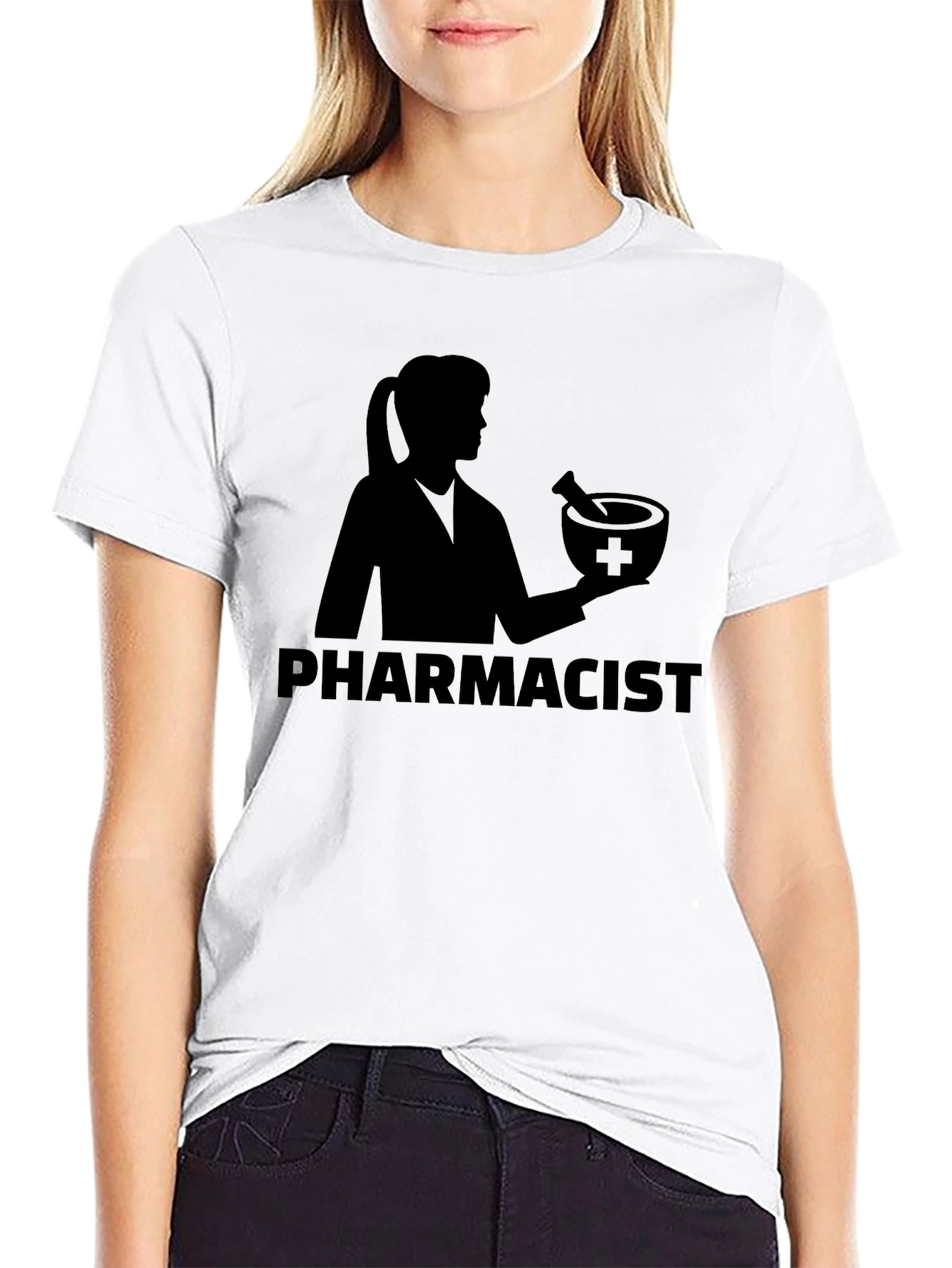 Black Pharmacist T-Shirt - Black Unisex Tee view 9