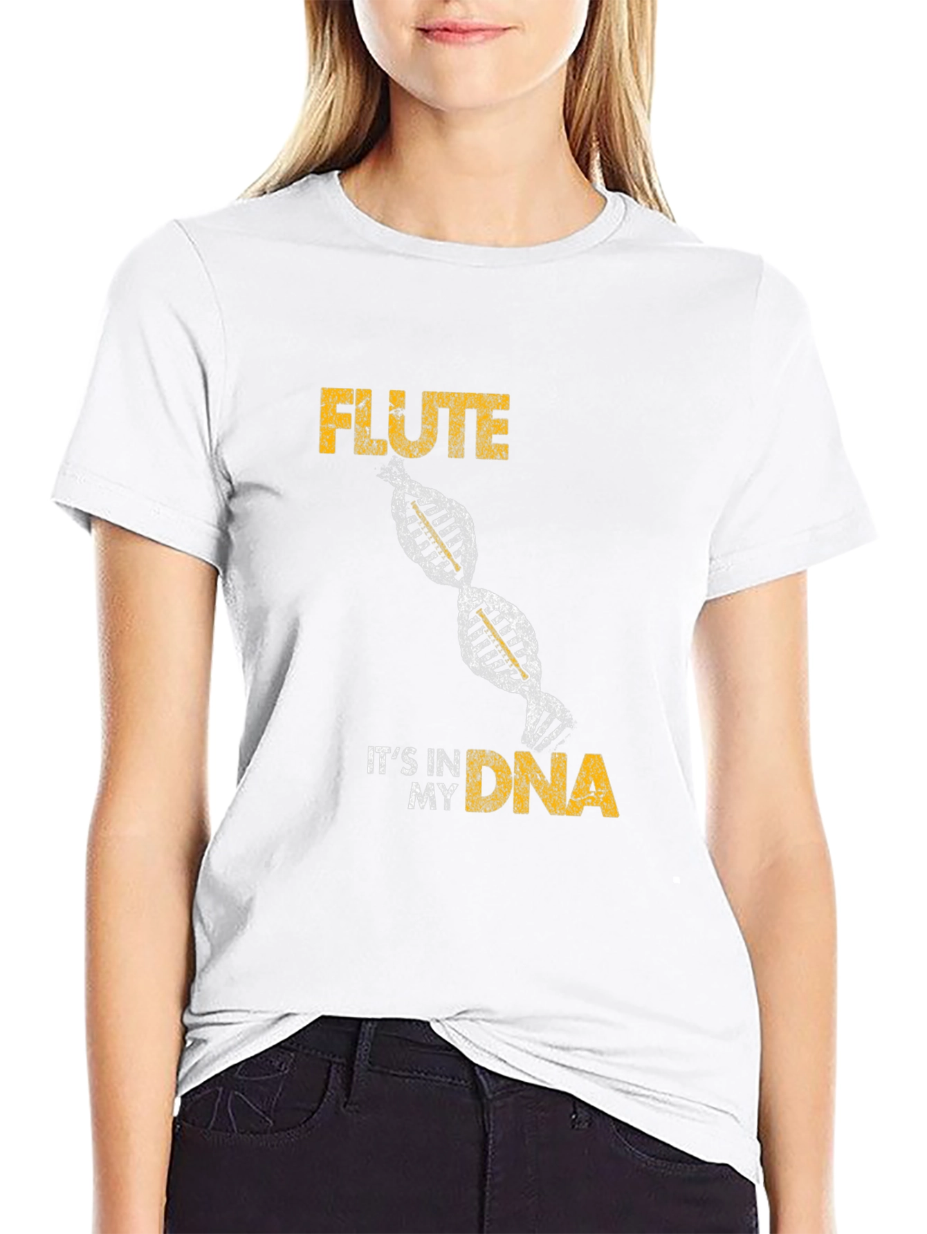 Black Flute DNA Graphic Tee - Musician's Statement Shirt view 9