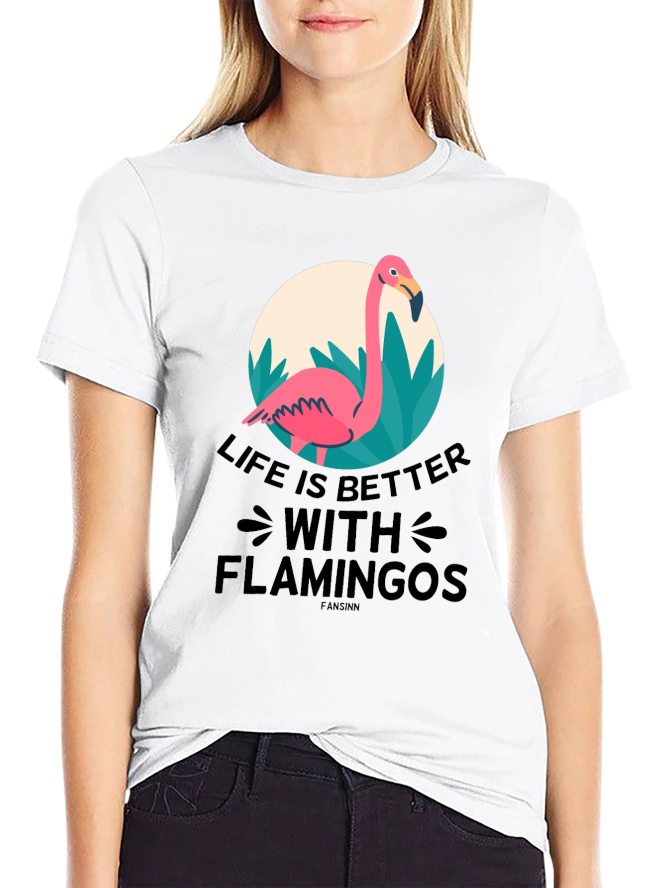 Black Life is Better with Flamingos T-Shirt view 9