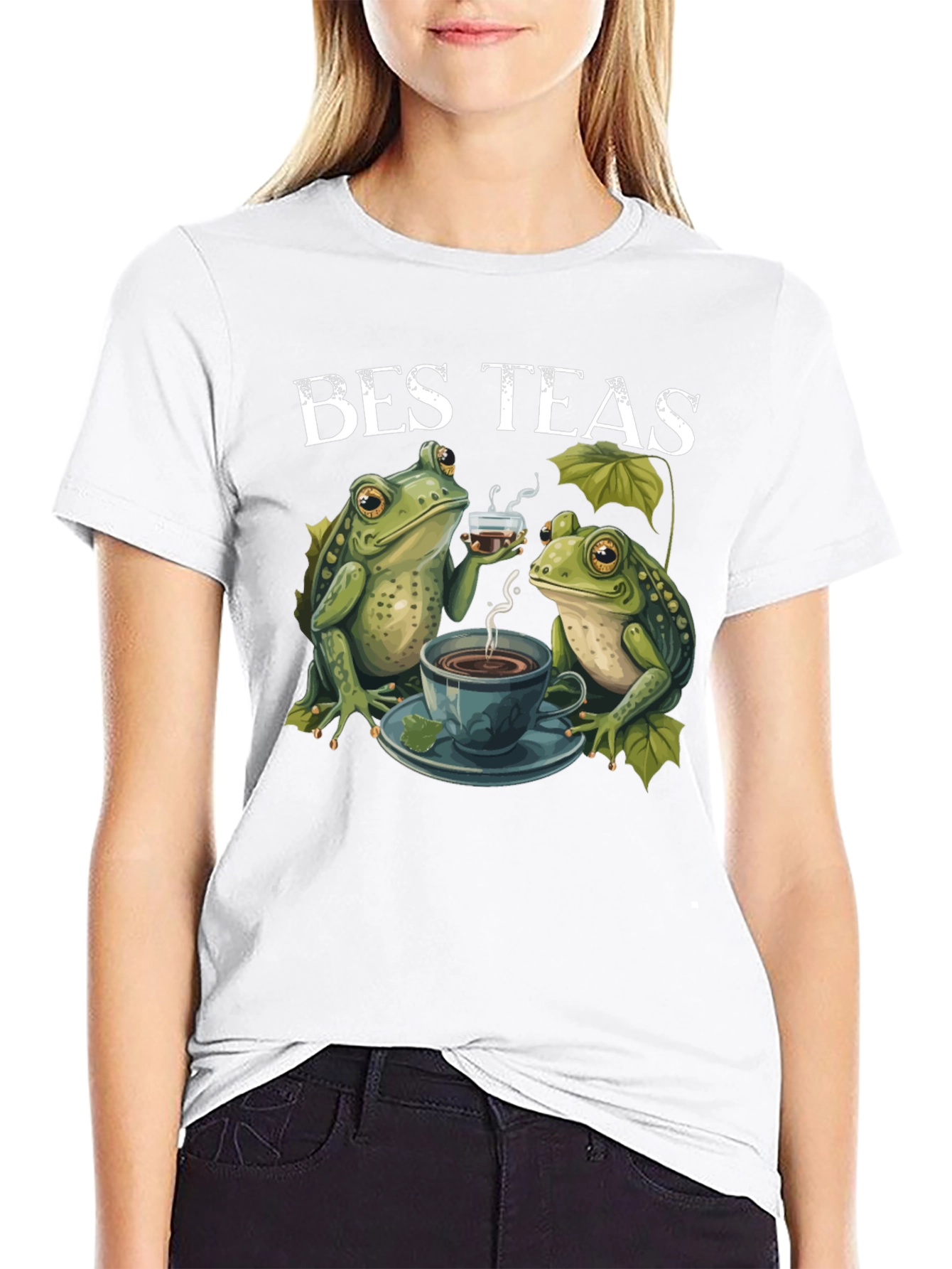 Black Bes Teas Frog T-Shirt - Quirky Tea Lovers Tee view 9
