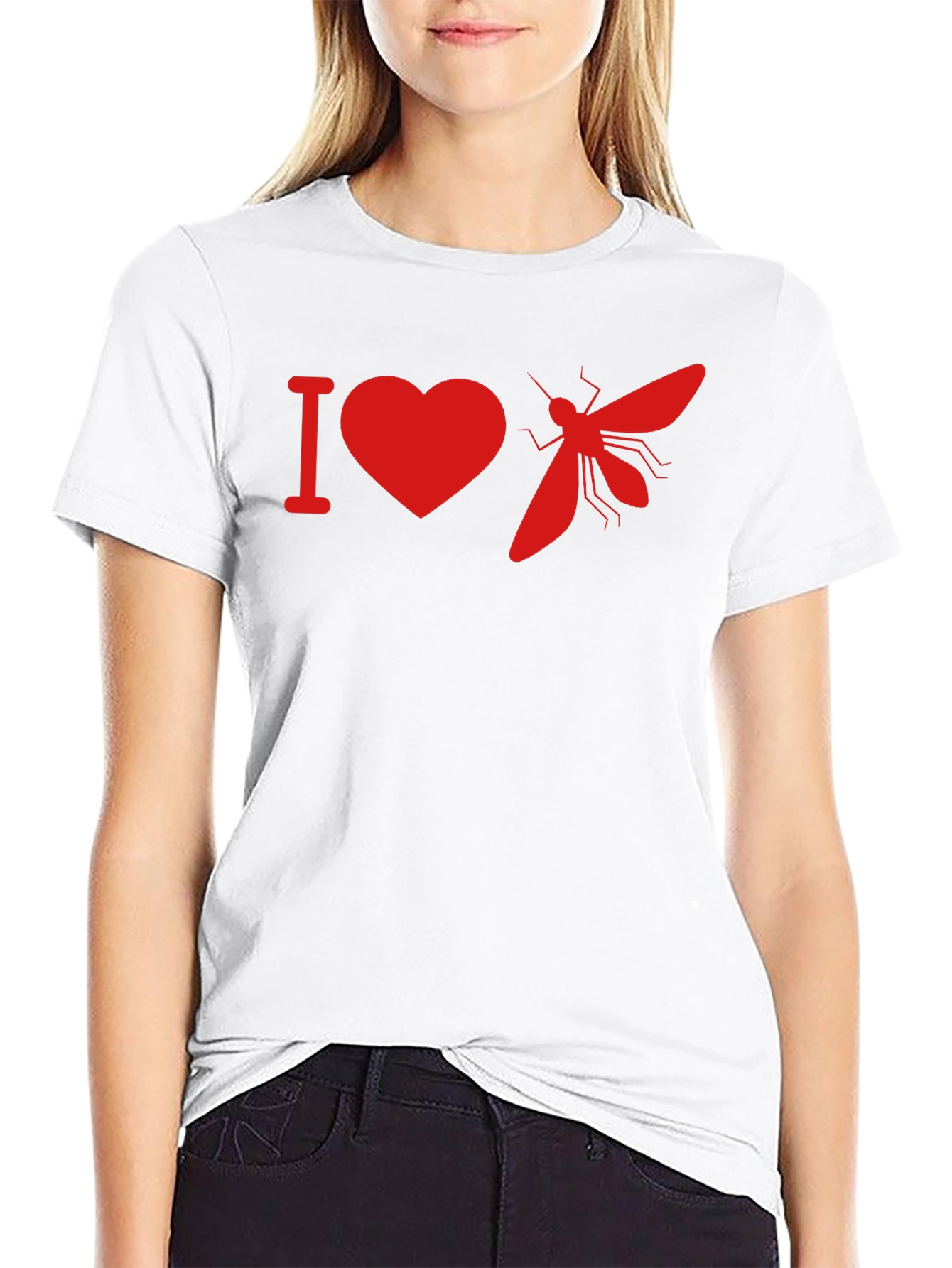 Black I Heart Mosquitoes Graphic Tee - Black Cotton view 9