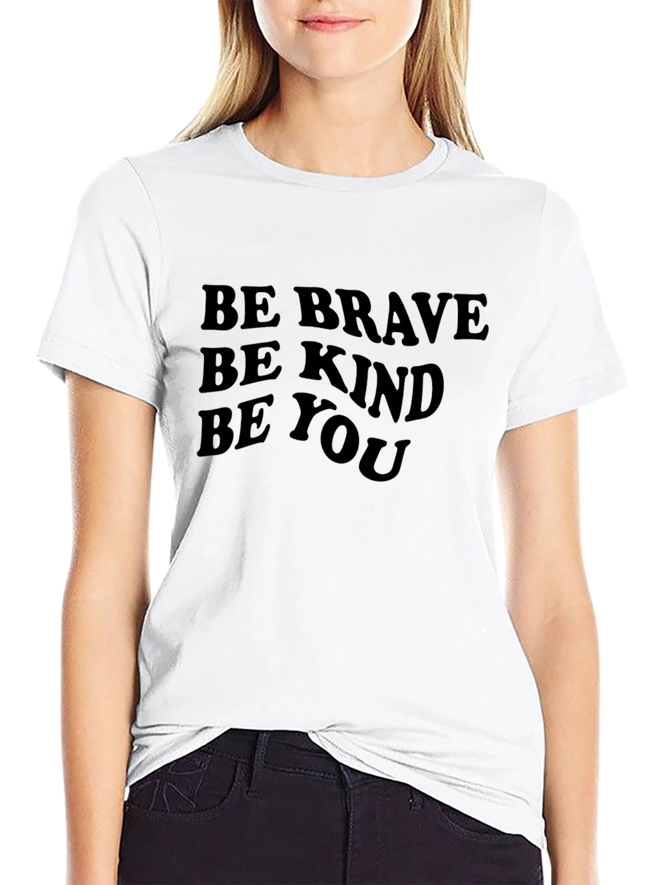 Black Be Brave Be Kind Be You Graphic Tee view 9