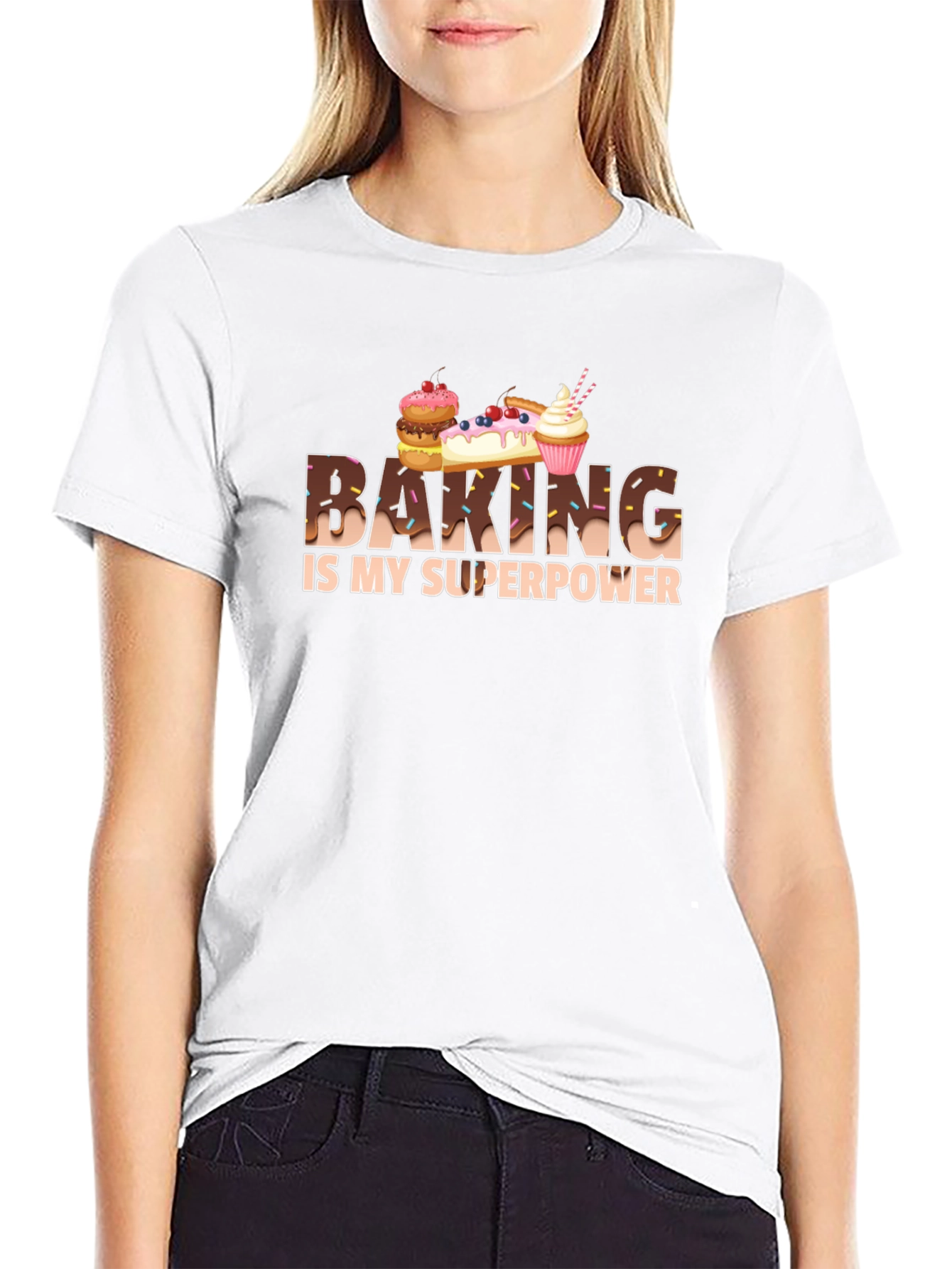 Black Baking Is My Superpower Graphic Tee view 9