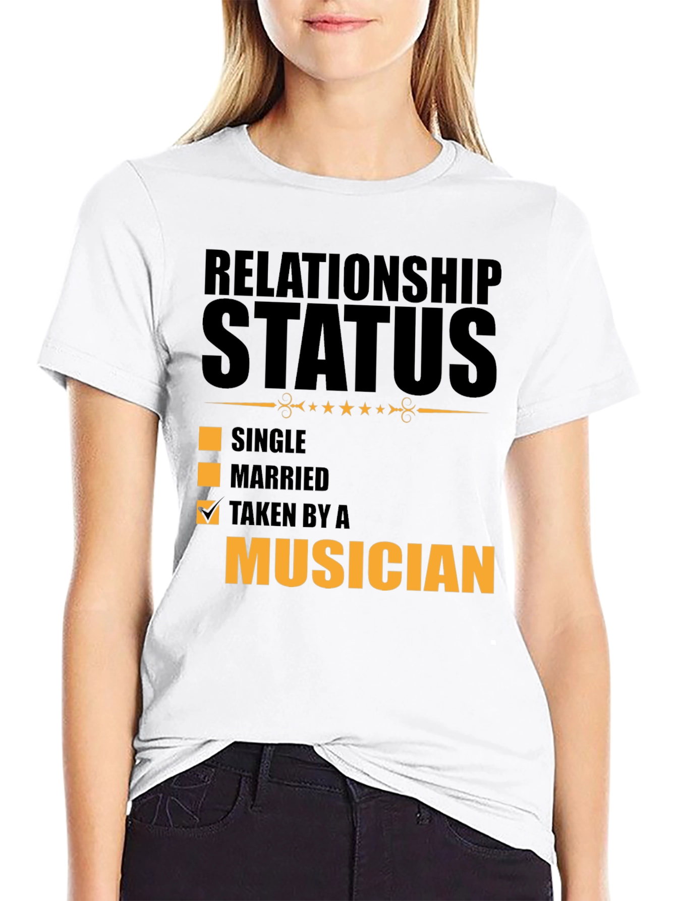 Black Taken By A Musician Relationship Status Graphic Tee view 9