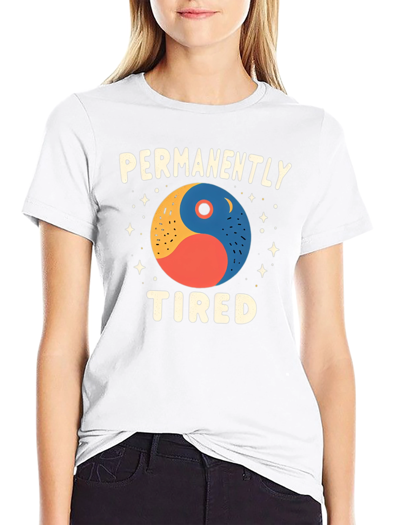 Black Permanently Tired Graphic T-Shirt view 9