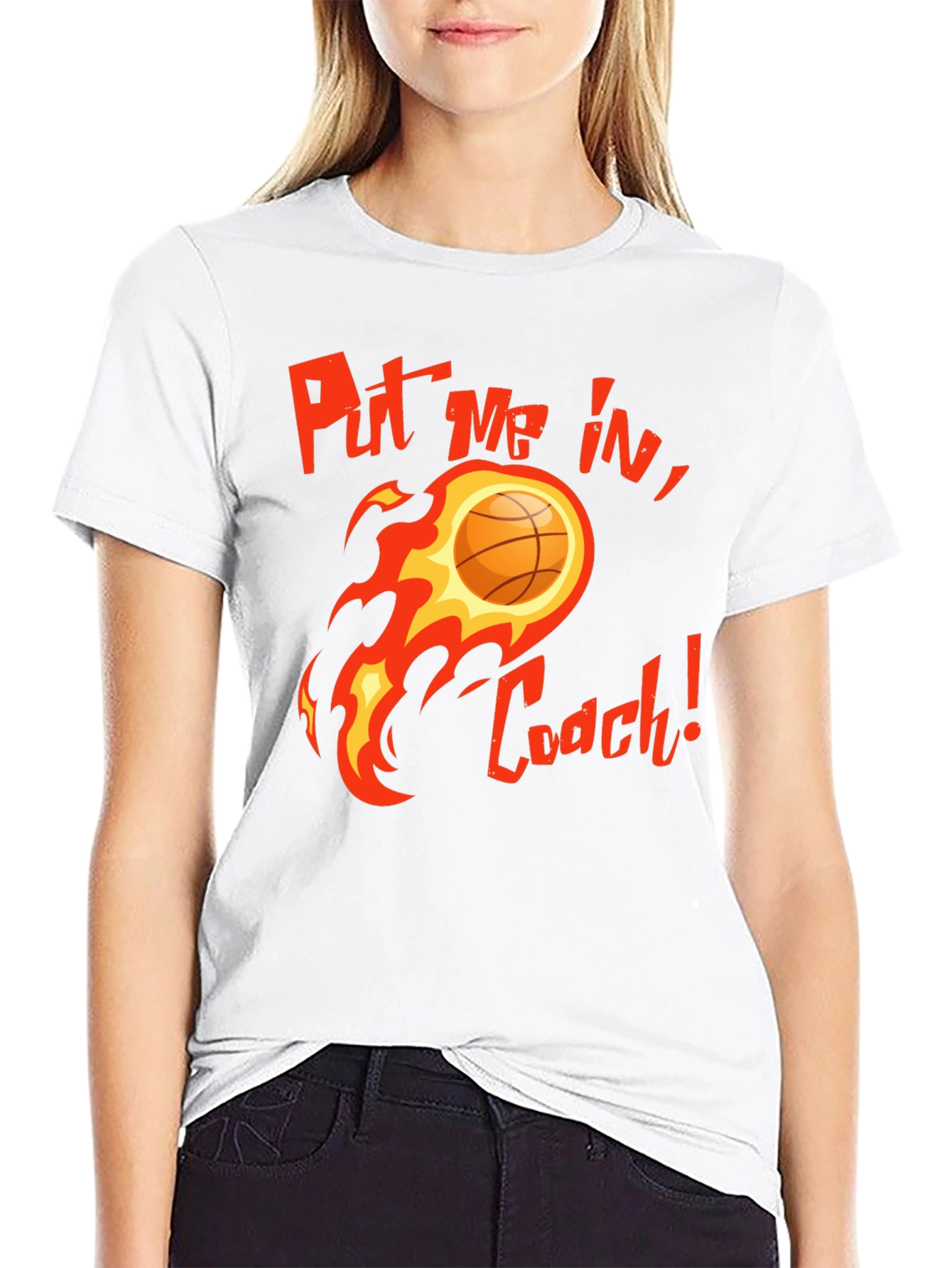 Black Put Me In, Coach! Basketball Graphic T-Shirt view 9