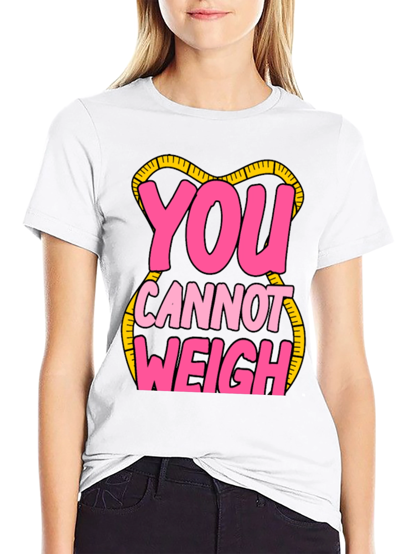 Black You Cannot Weigh Graphic T-Shirt view 9