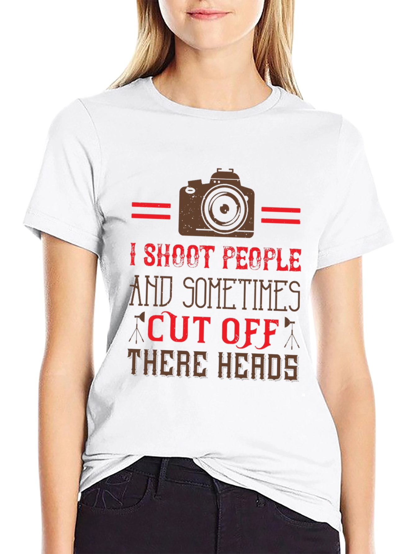 Black I Shoot People Funny Camera T-Shirt view 9