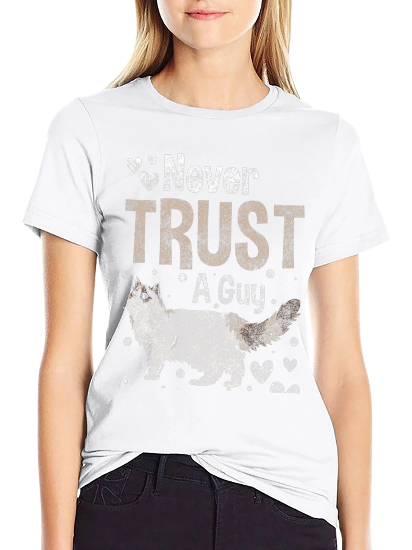 Black Never Trust A Guy T-Shirt view 9