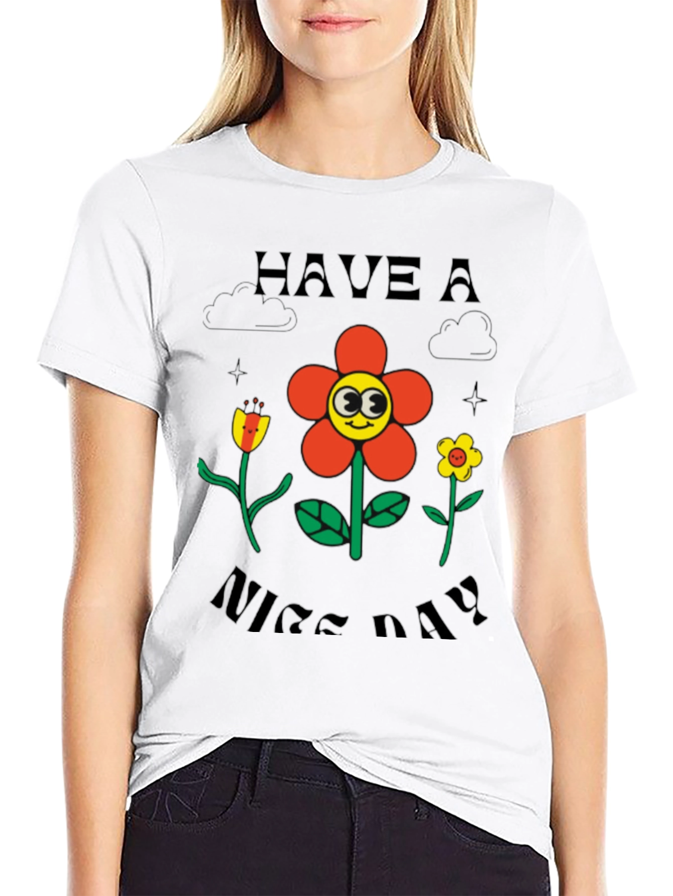 Black Have A Nice Day Graphic T-Shirt view 9