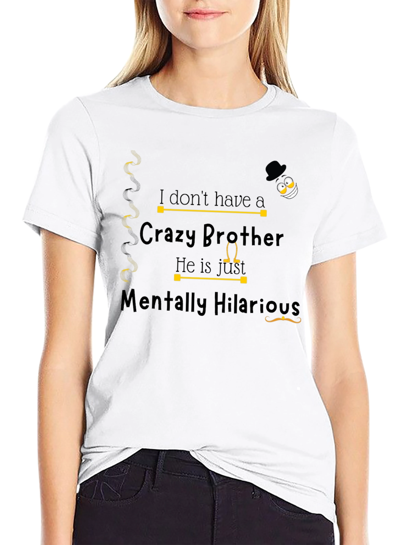 Black Funny Brother T-Shirt - Crazy Brother view 9