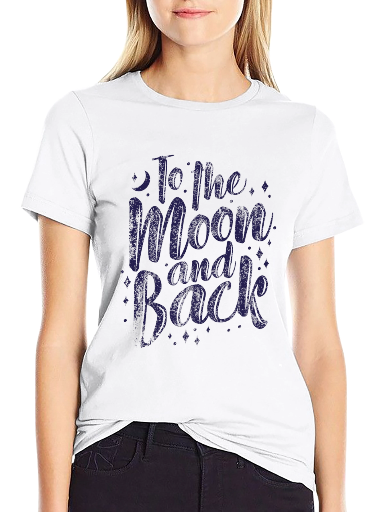 Black To the Moon and Back Graphic T-Shirt view 9
