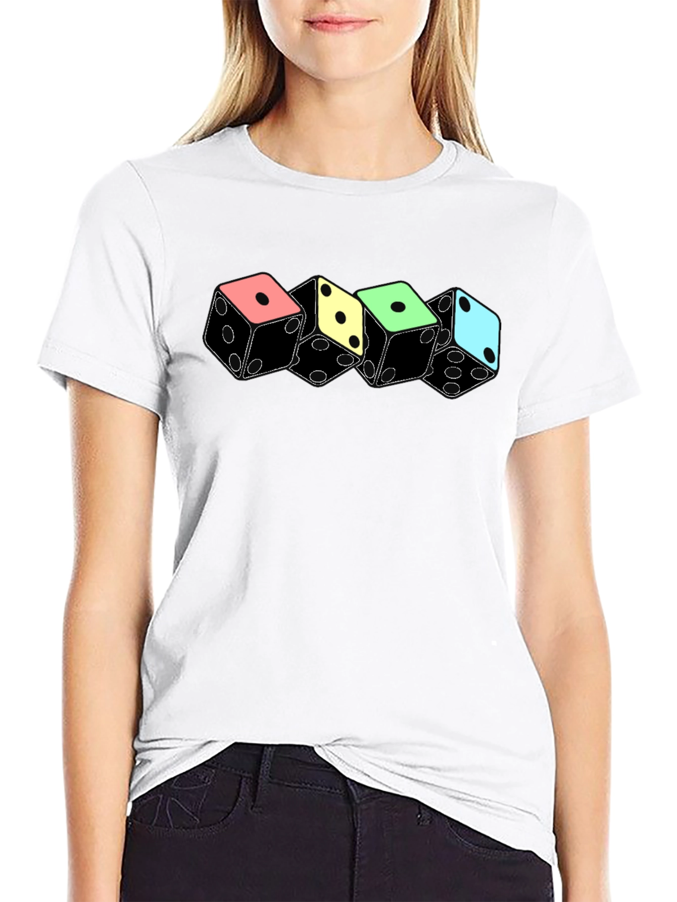 Black Dice T-Shirt - Colorful Gaming Design view 9