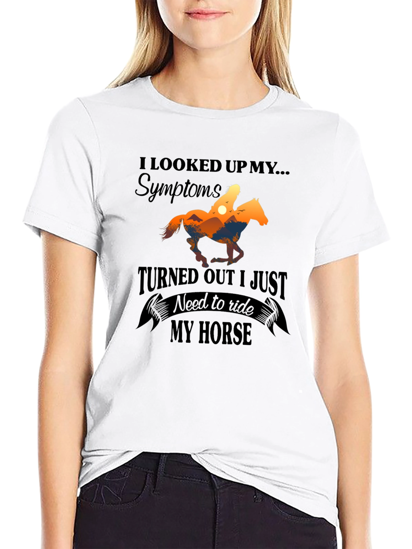 Black Funny Horse Riding T-Shirt - Need to Ride My Horse Tee view 9