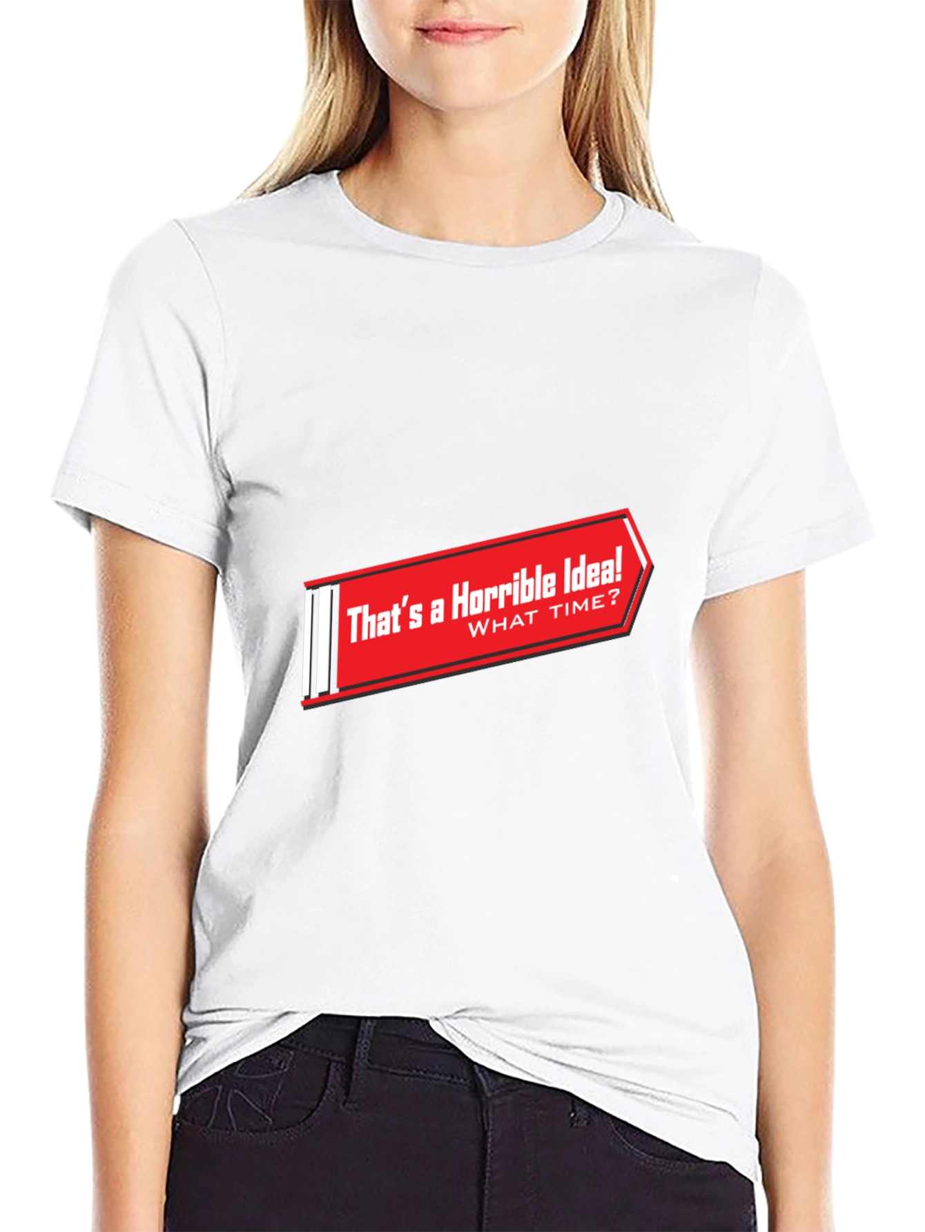 Black Horrible Idea T-Shirt - Funny Graphic Tee view 9