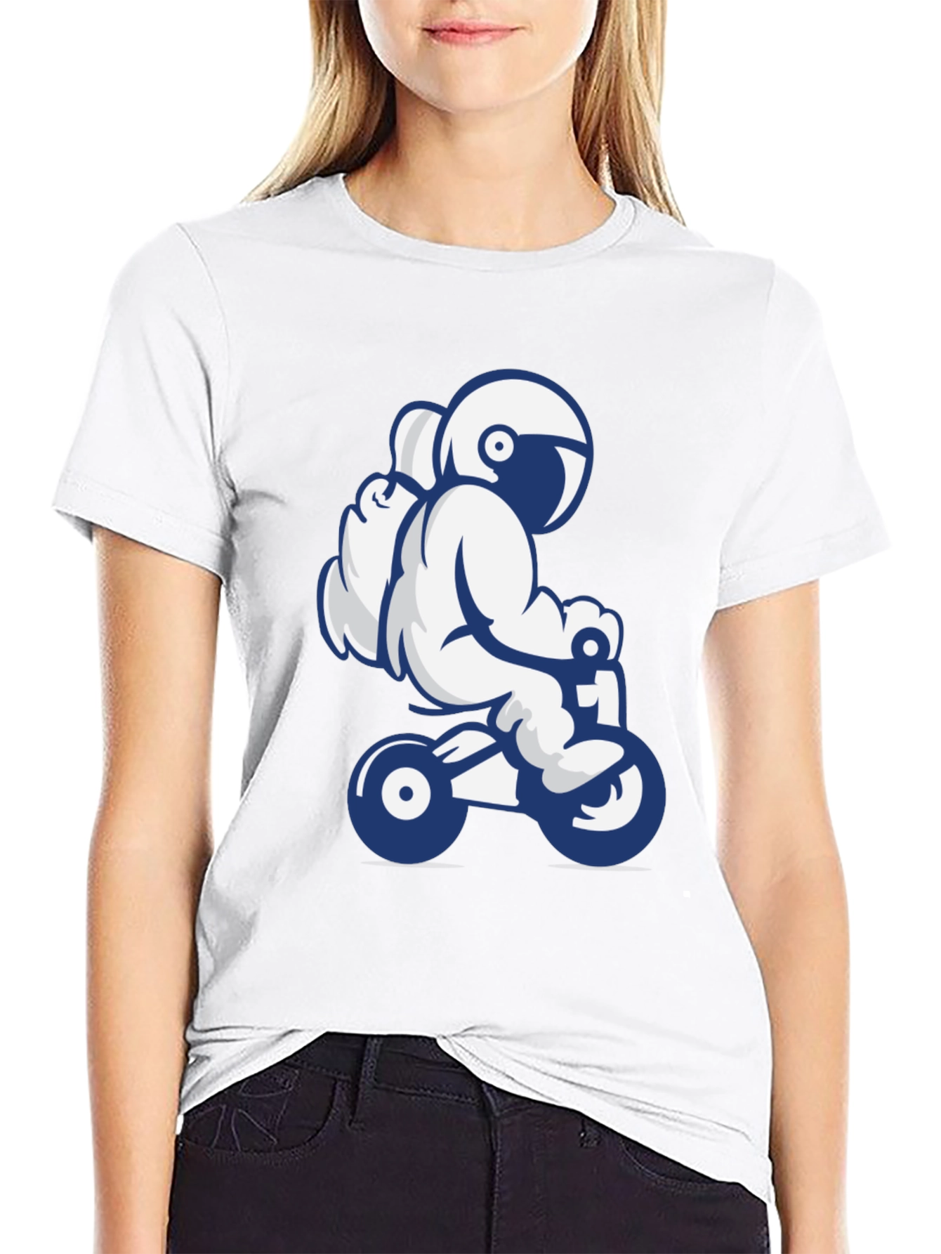 Black Astronaut Motorcycle T-Shirt - Cool Space Rider Tee view 9