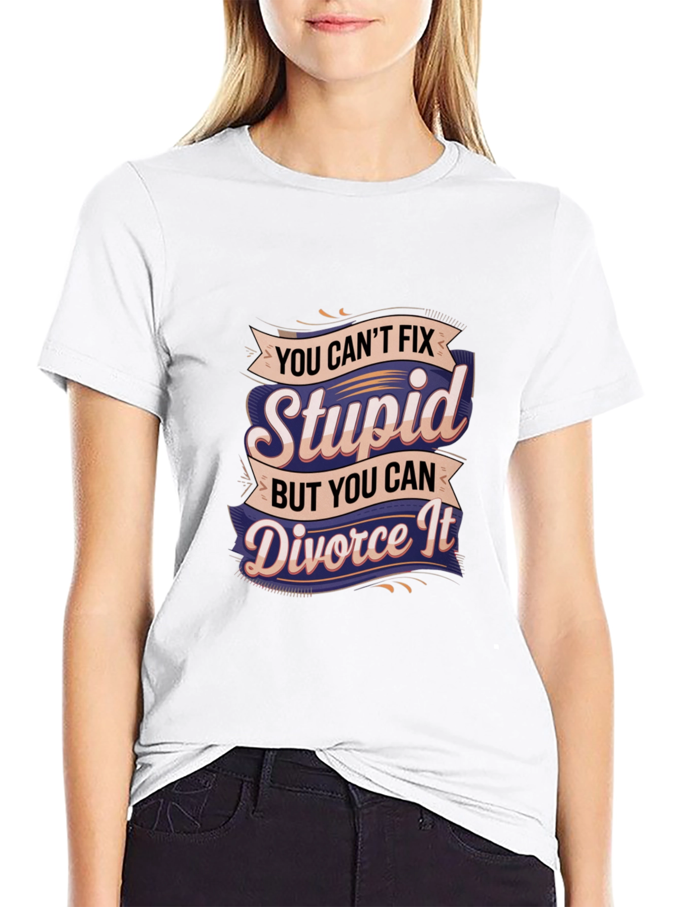 Black Divorce It T-Shirt: Funny Sarcastic Graphic Tee view 9