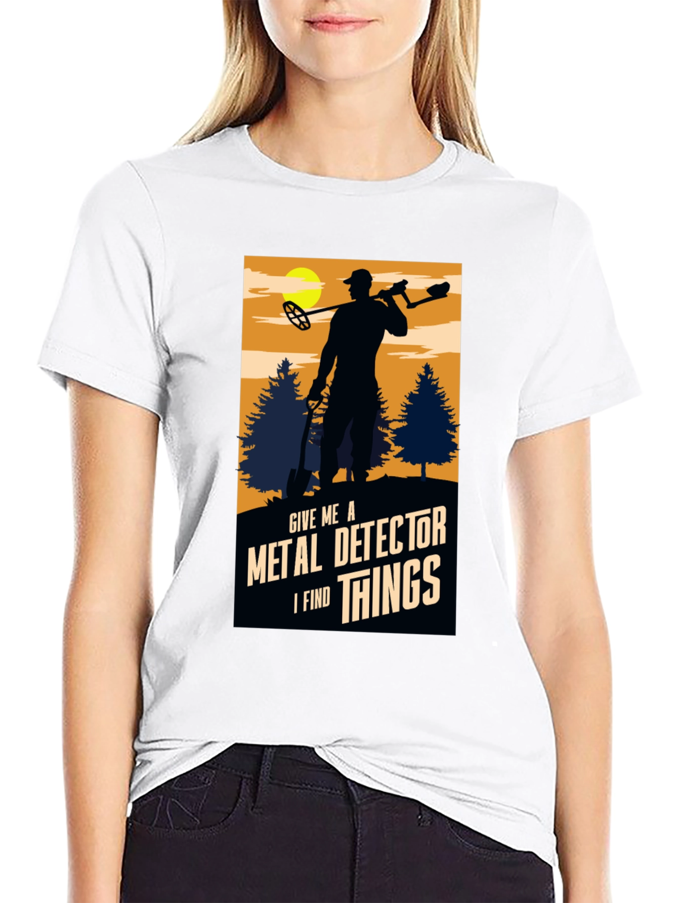 Black Metal Detector Enthusiast T-Shirt view 9
