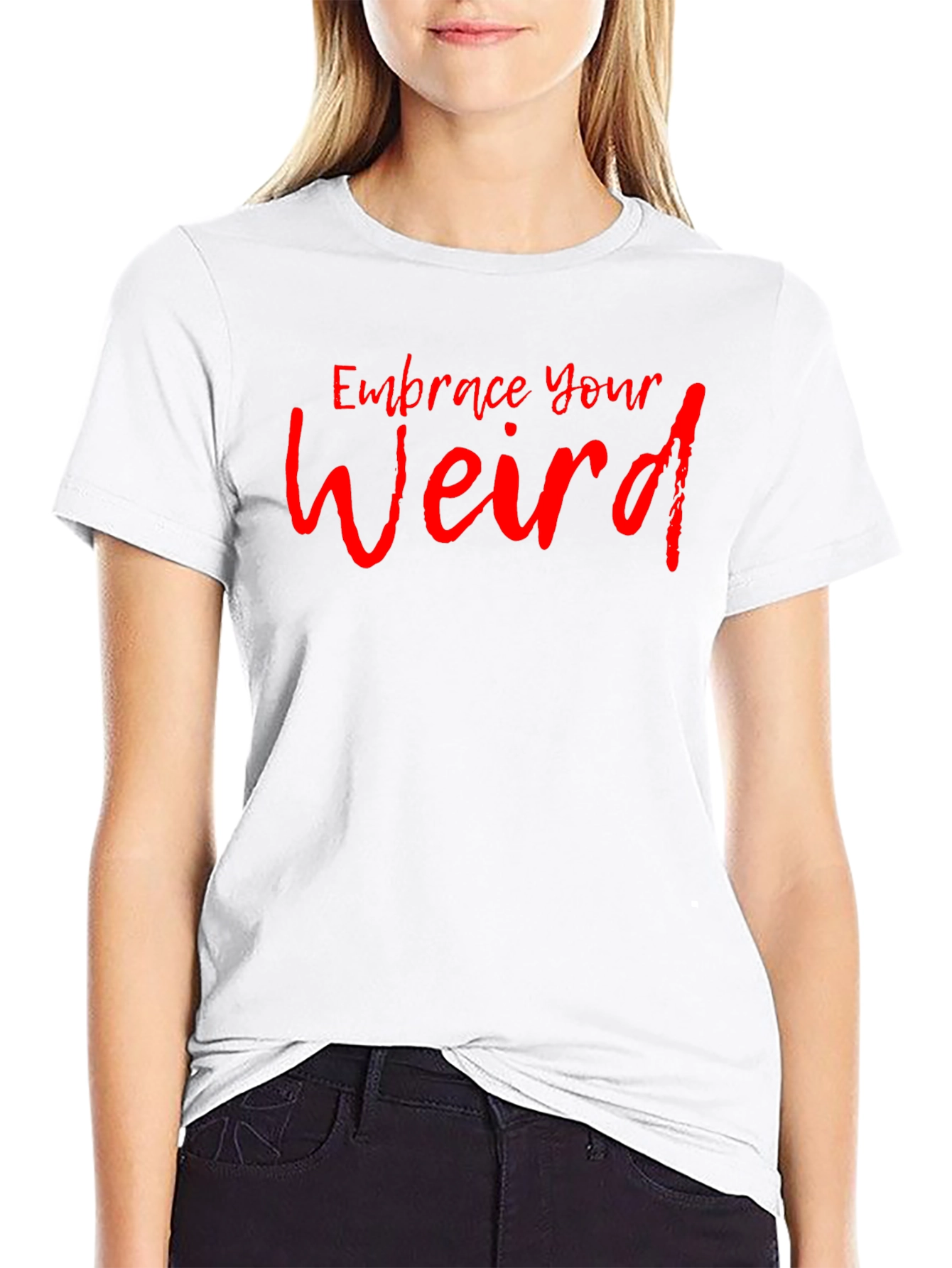 Black Embrace Your Weird Graphic Tee - Unique Design, Soft Fabric view 9
