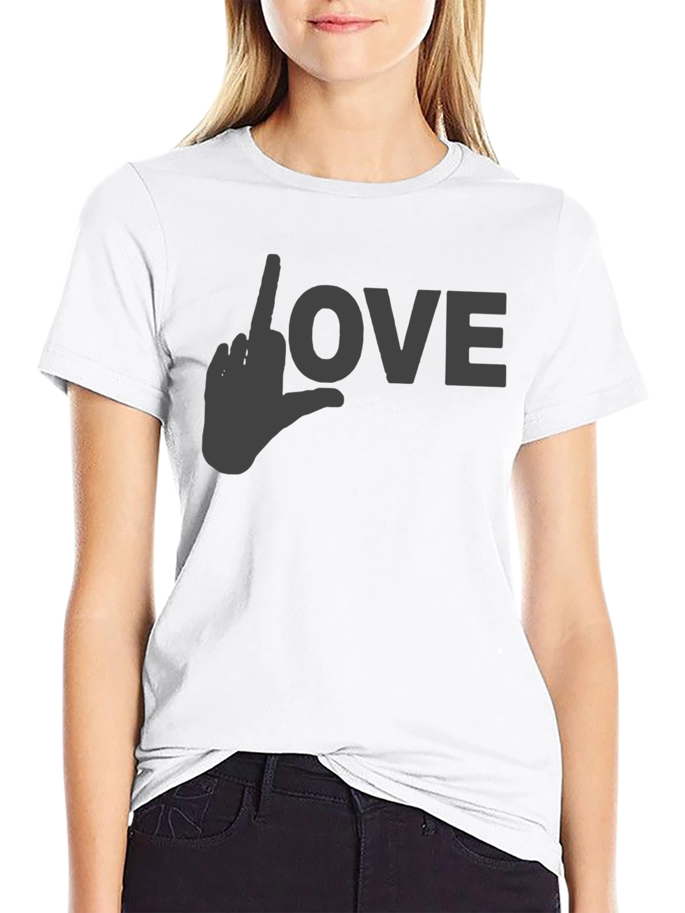 Black Love Gesture Graphic T-Shirt - Black view 9