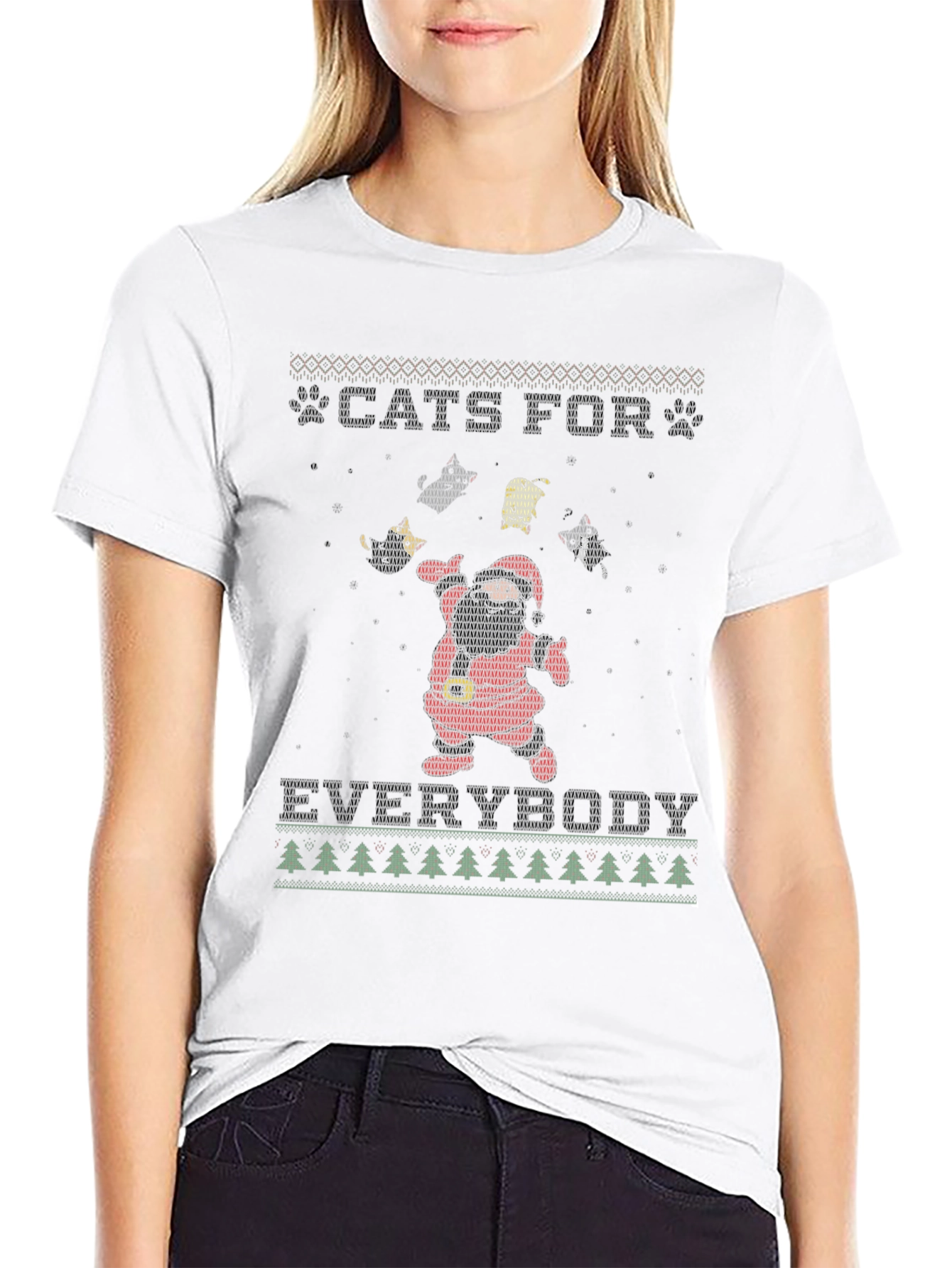 Black Cats For Everybody Holiday T-Shirt view 9