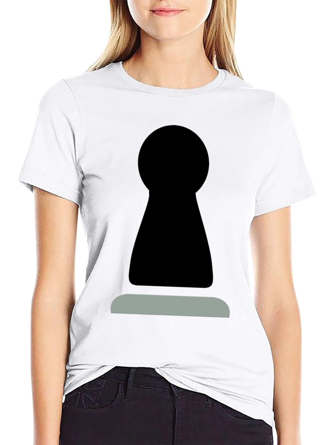 Black Abstract Keyhole Graphic Tee - Modern Style view 9