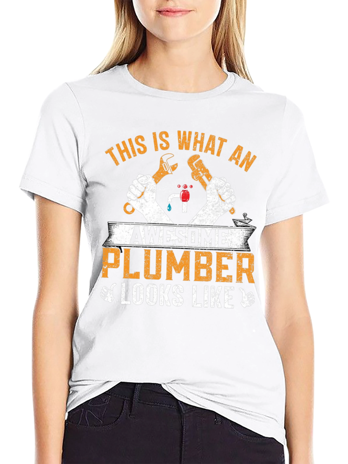 Black Awesome Plumber Graphic Tee view 9