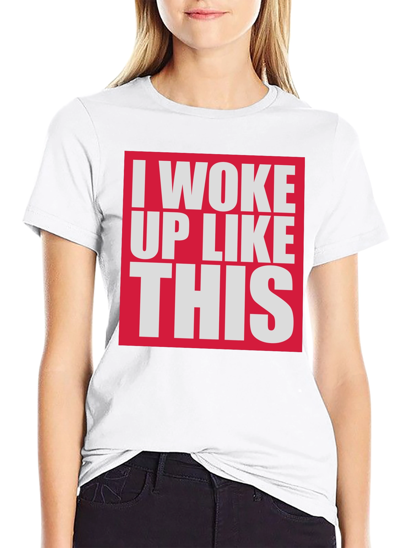 Black I Woke Up Like This Graphic Tee - Black Cotton T-Shirt view 9