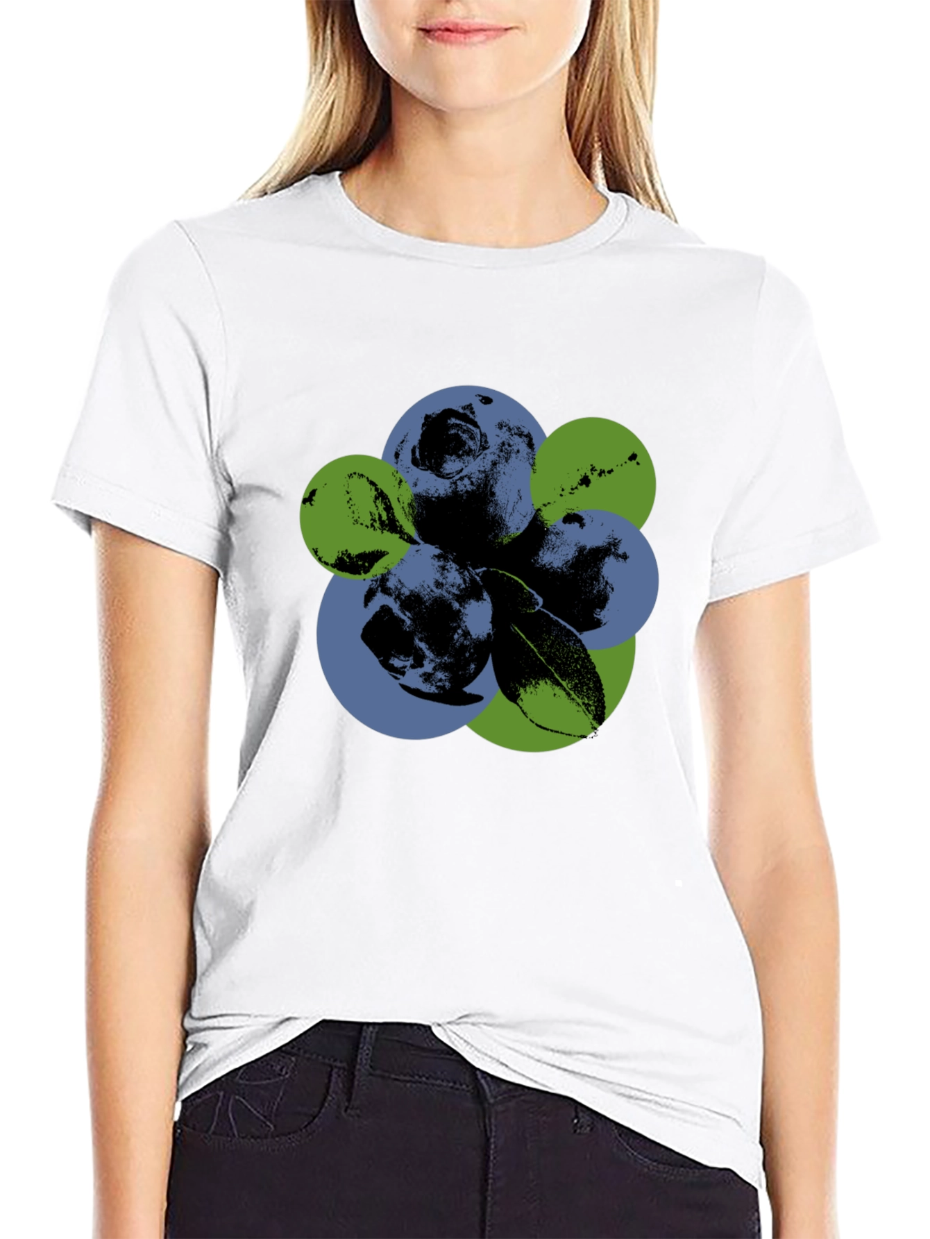 Black Abstract Blueberry Graphic T-Shirt view 9