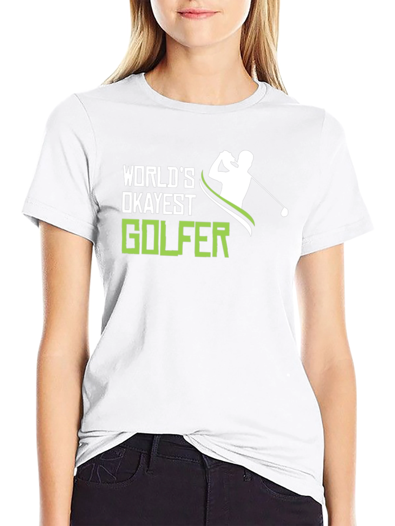 Black World's Okayest Golfer T-Shirt - Funny Golf Tee view 9