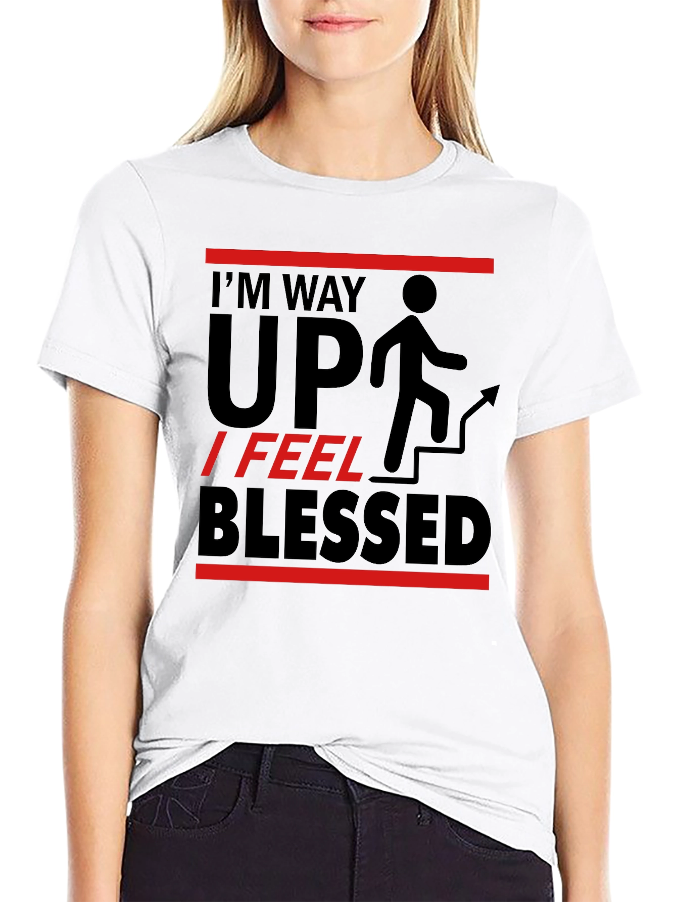 Black I'm Way Up Graphic T-Shirt view 9