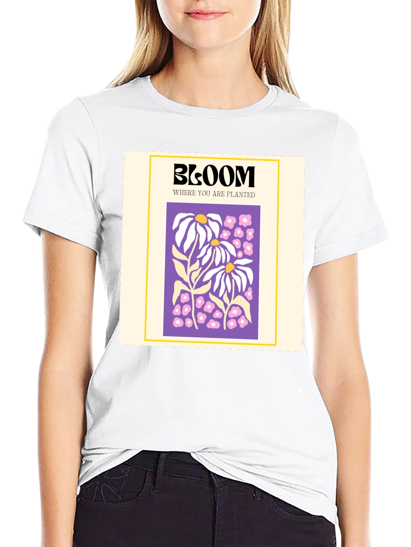 Black Bloom Where You Are Planted Graphic Tee view 9