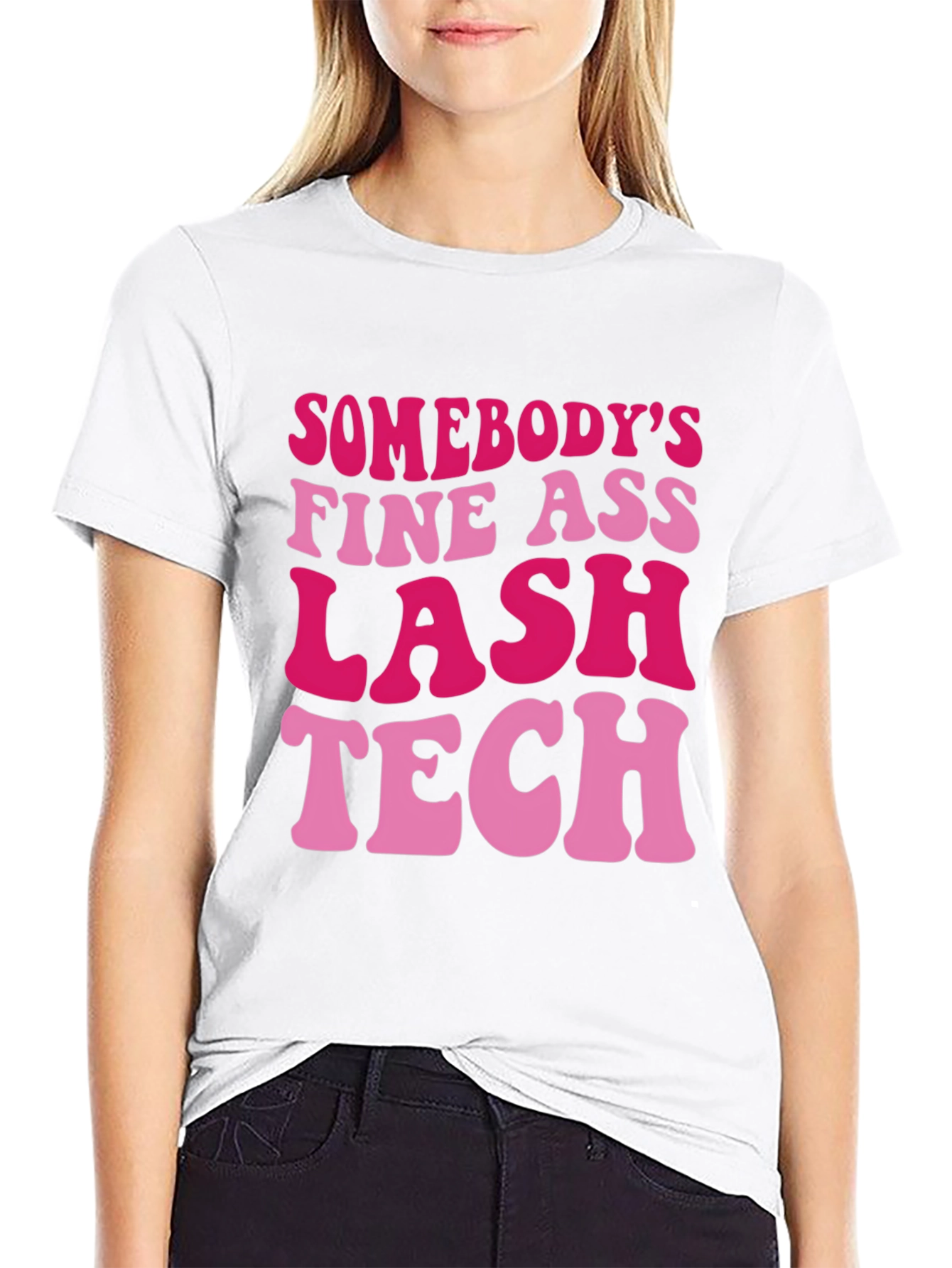 Black Funny Lash Tech T-Shirt - Somebody's Fine Ass Lash Tech view 9