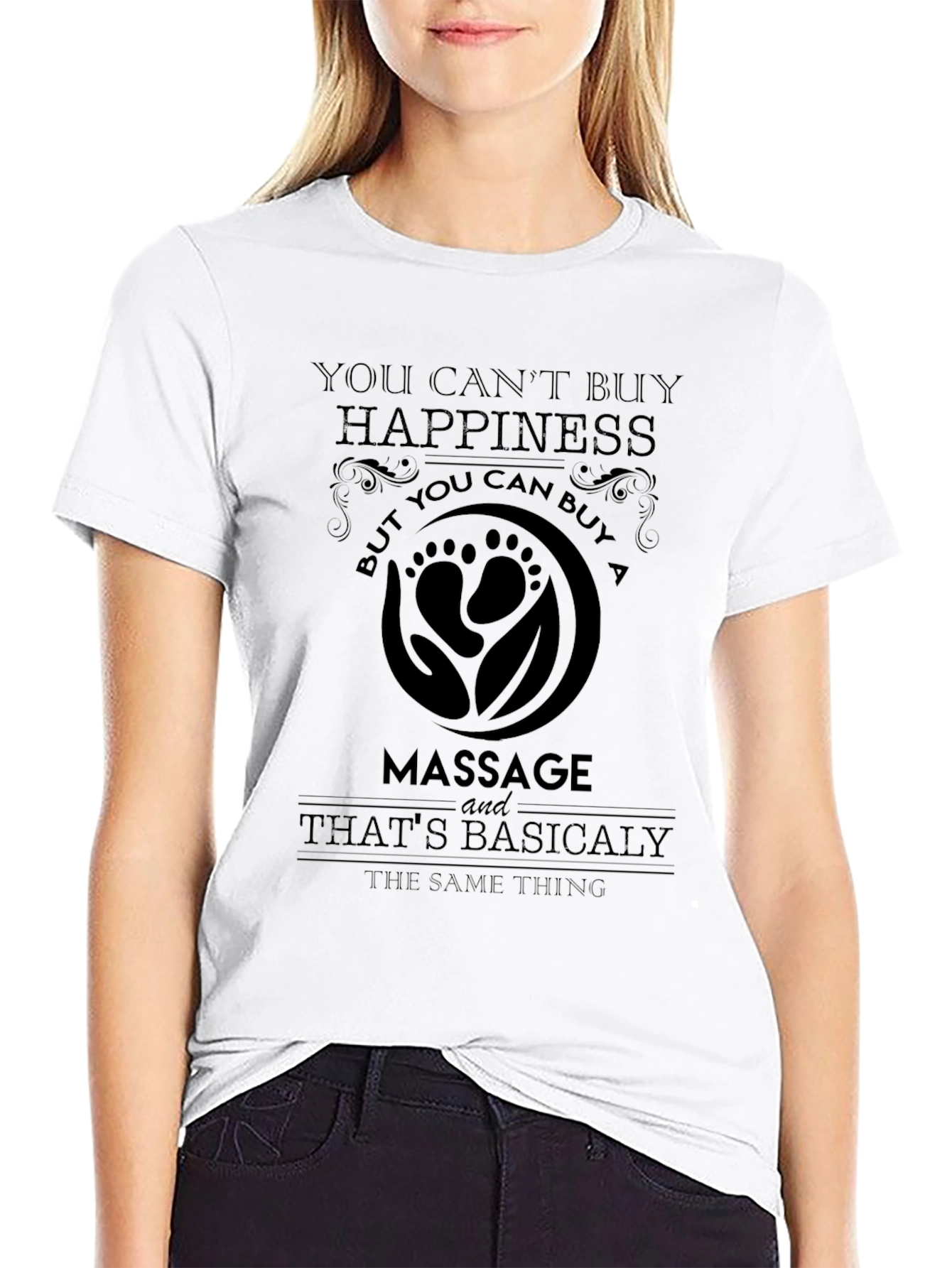 Black Massage Therapy Humor T-Shirt - You Can Buy a Massage view 9