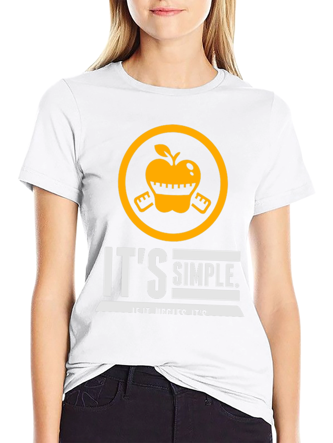 Black It's Simple If It Jiggles It's Fat Funny T-Shirt view 9