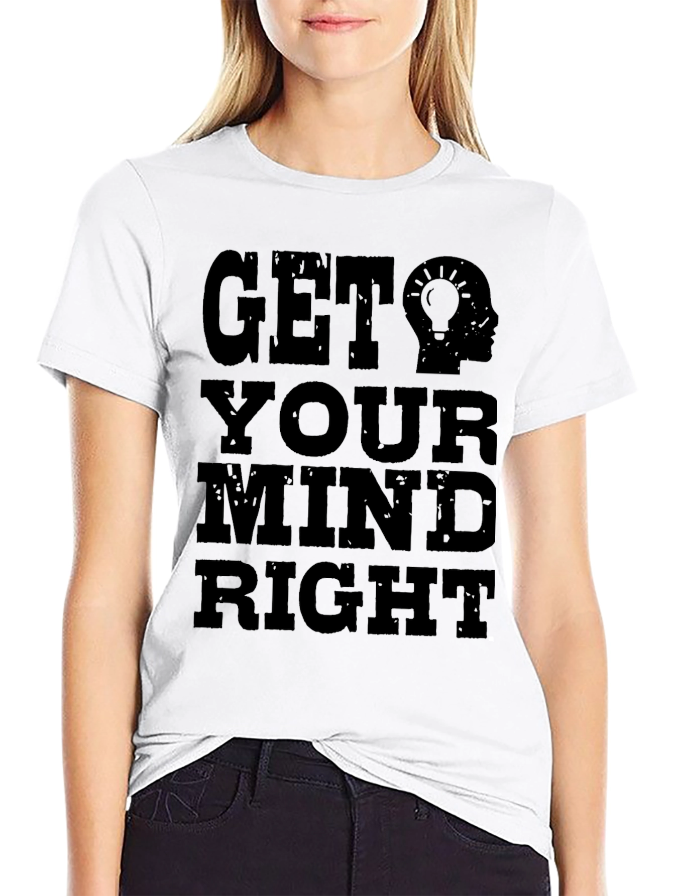 Black Get Your Mind Right Graphic Tee - Black Cotton view 9