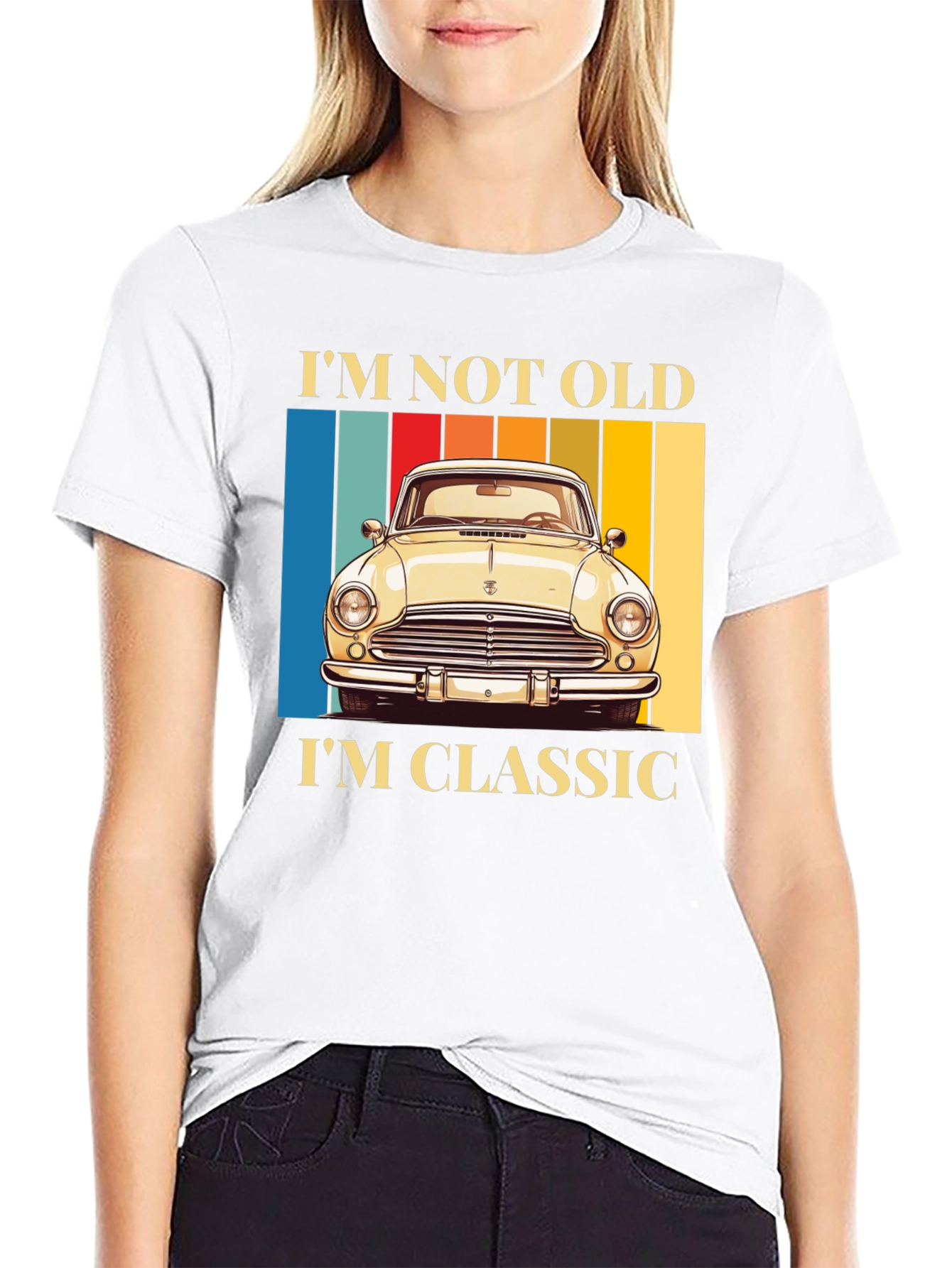 Black Classic Car T-Shirt - I'm Not Old, I'm Classic view 9