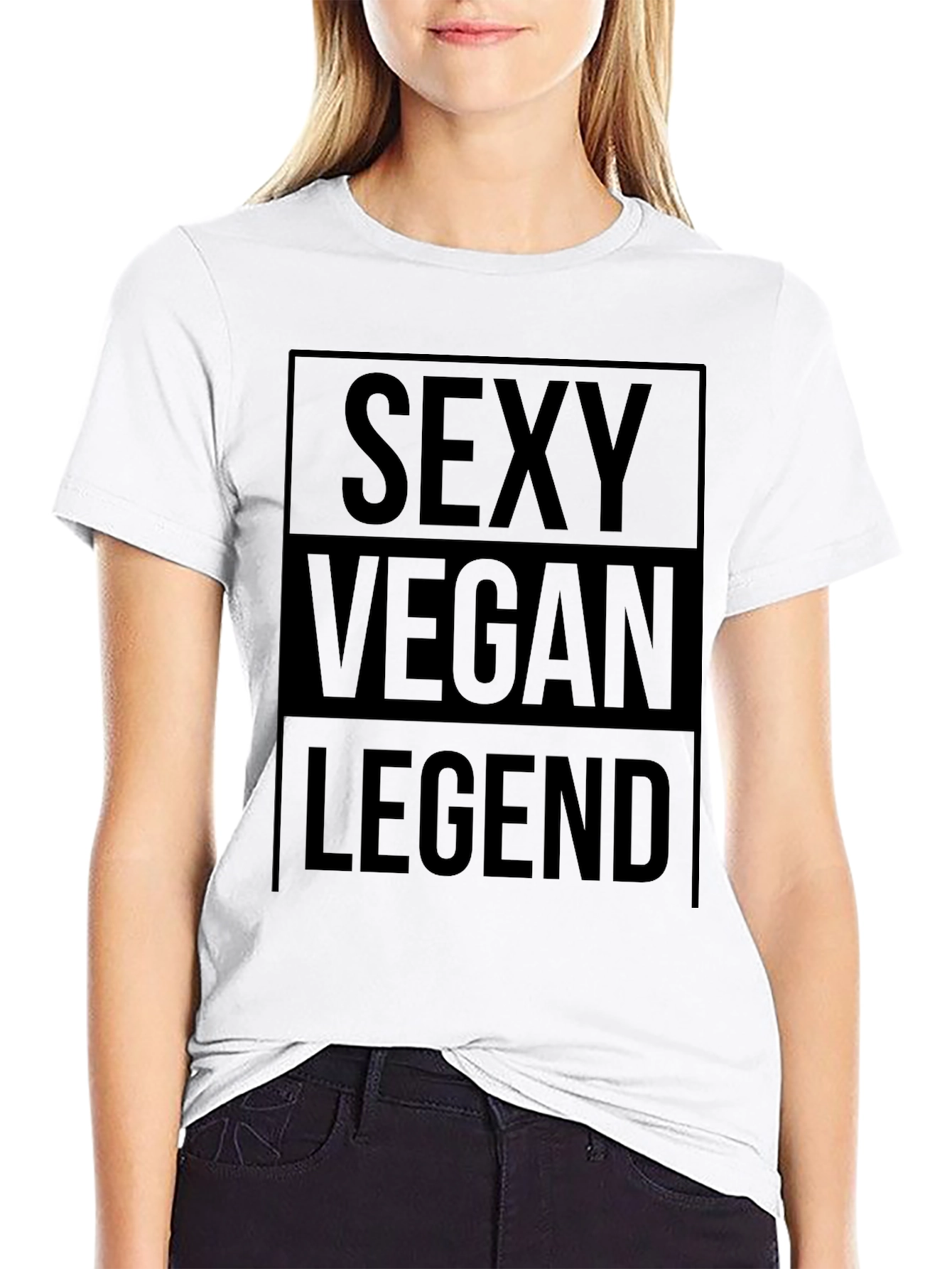 Black Sexy Vegan Legend Graphic Tee - Unisex view 9
